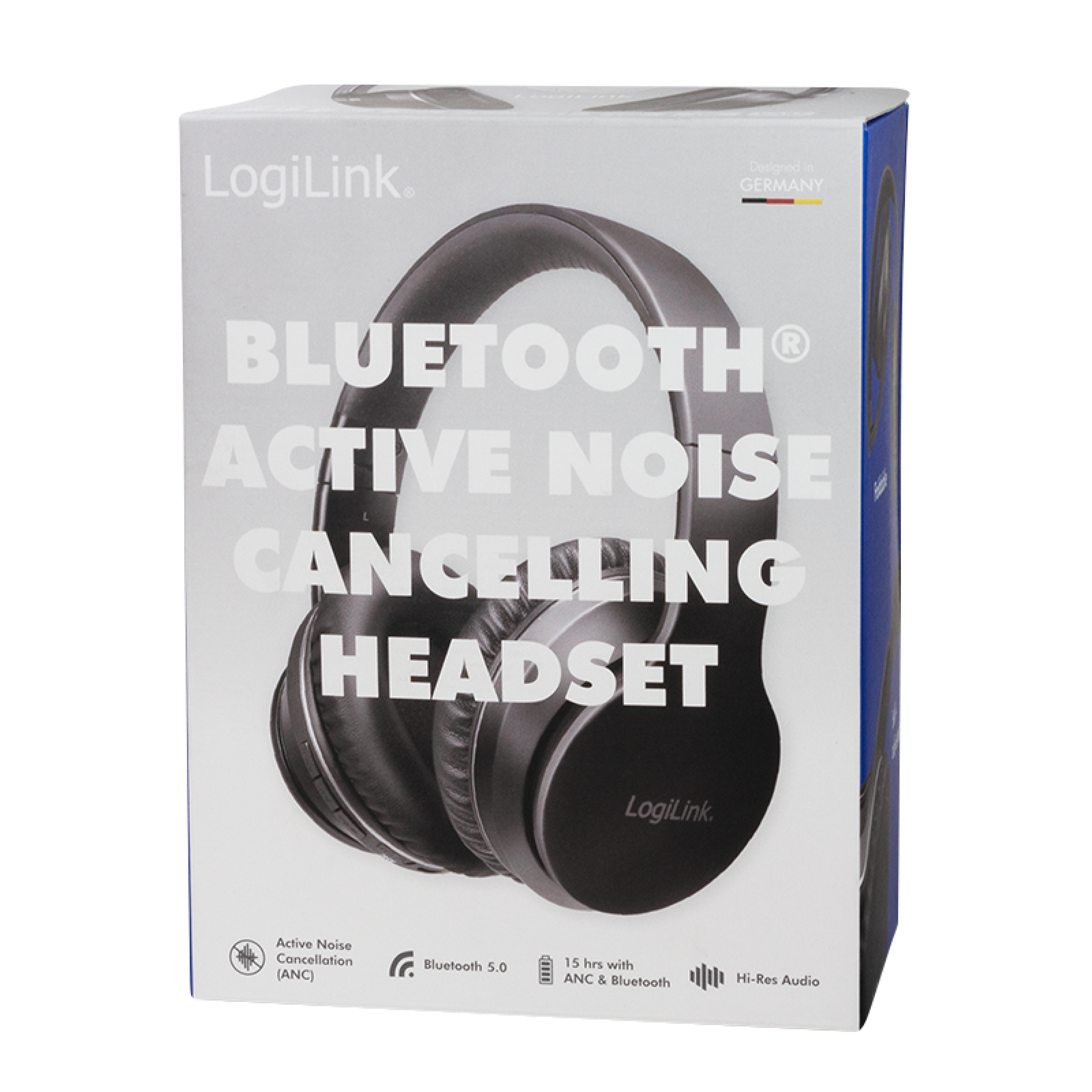 Logilink Bluetooth Headset,Active-Noice-Cancelling,V5.0,schw