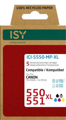 ISY Multipack 5 Canon PGI-550XL + CLI-551XL