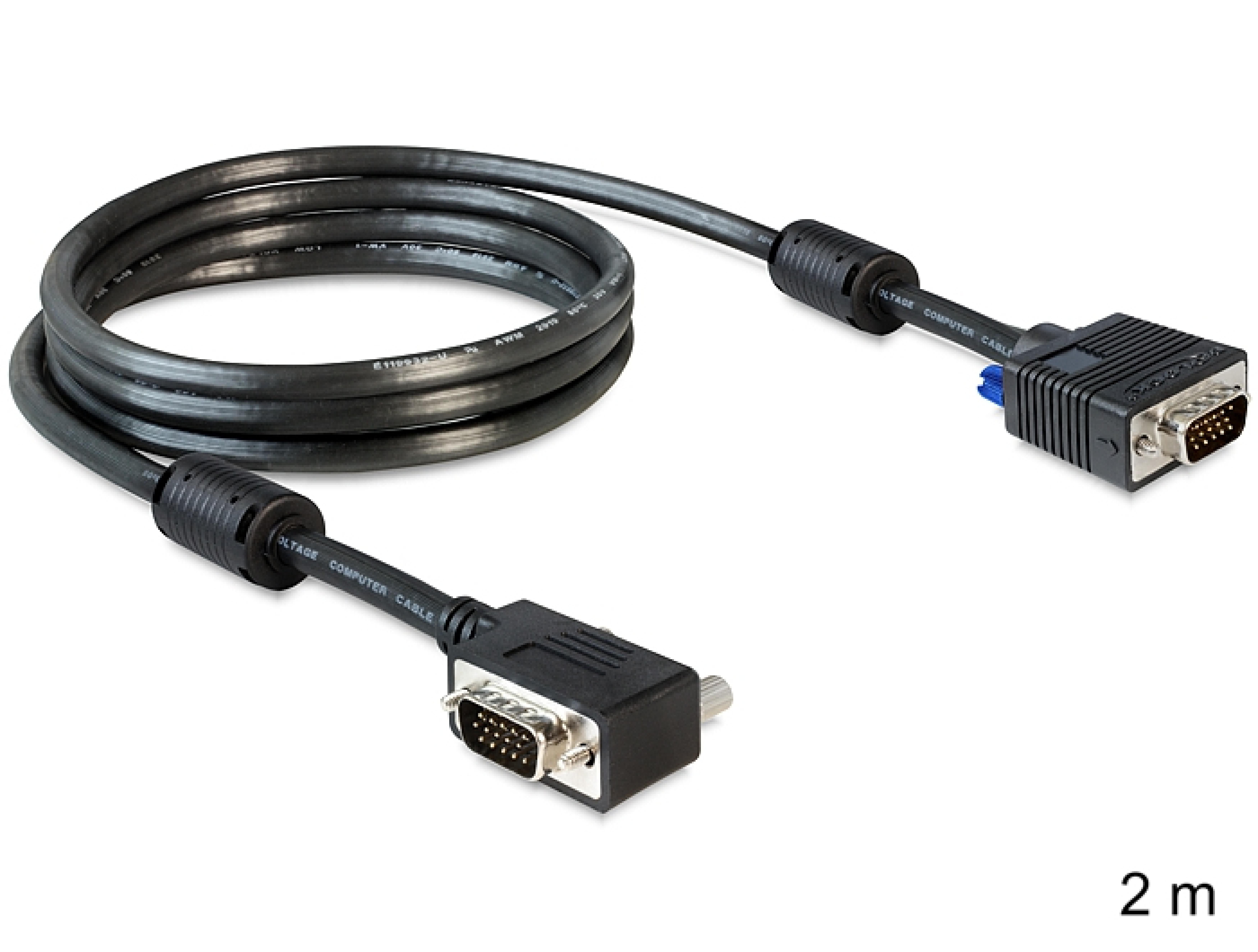 DELOCK VGA-Kabel D-Sub15 -> D-Sub15 St/St 2.00m sw 90