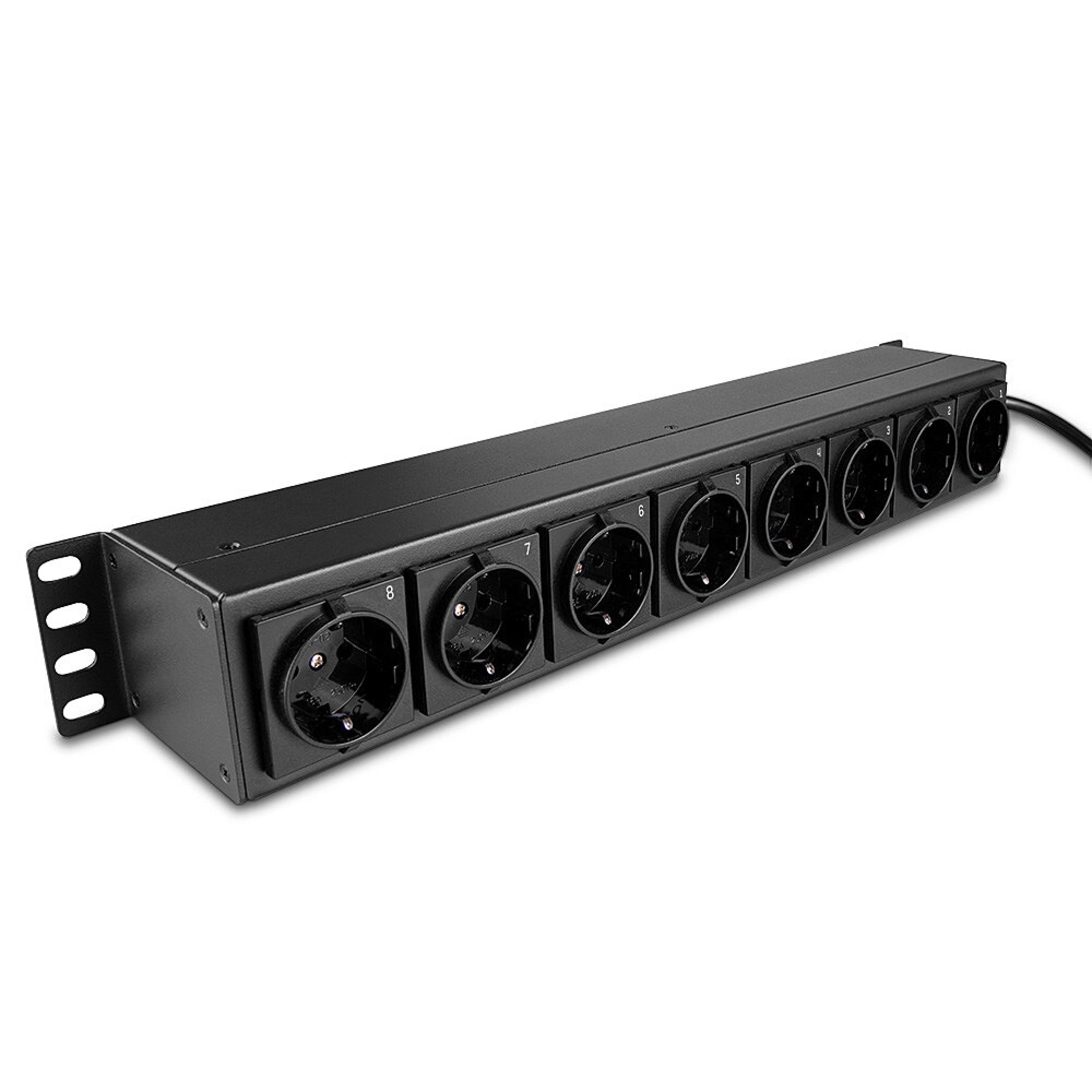 LINDY PDU 1,5HE 8-fach Schuko-Steckdosen, Schaltern Horizon.
