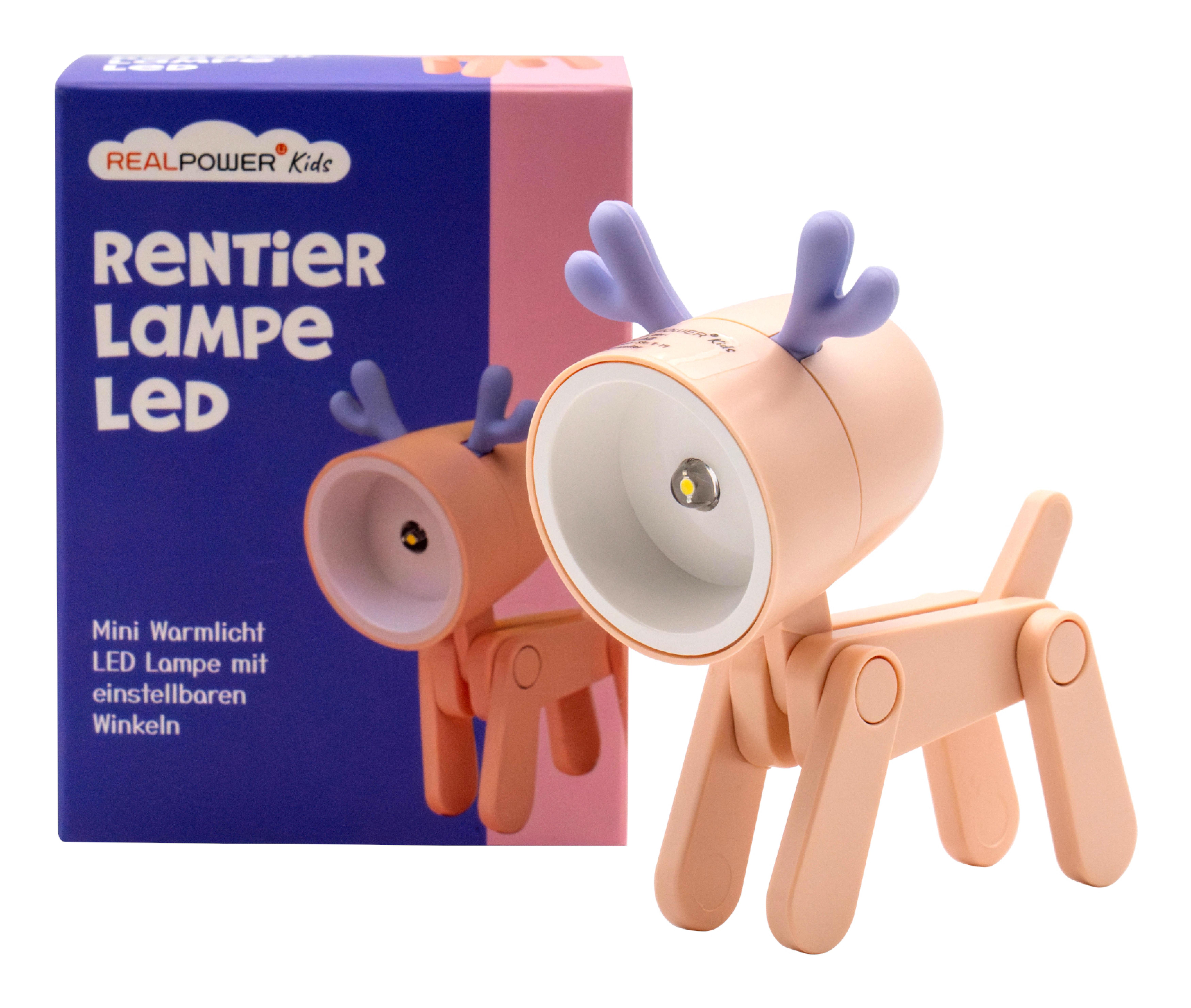 RealPower LED-Tier Taschenlampe Pink deer