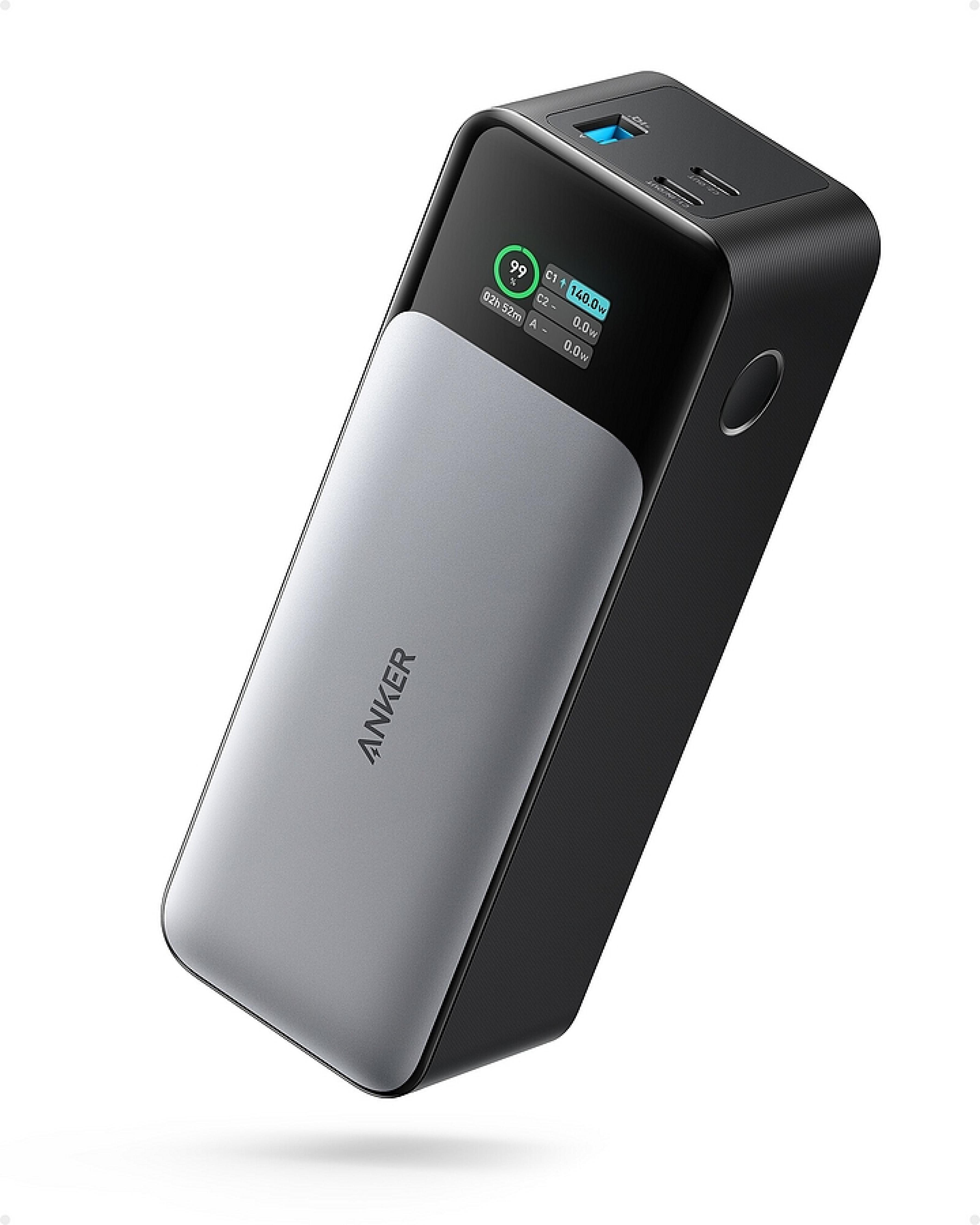ANKER 24.000 mAh 737 Powerbank with Display, 140W, black-grey
