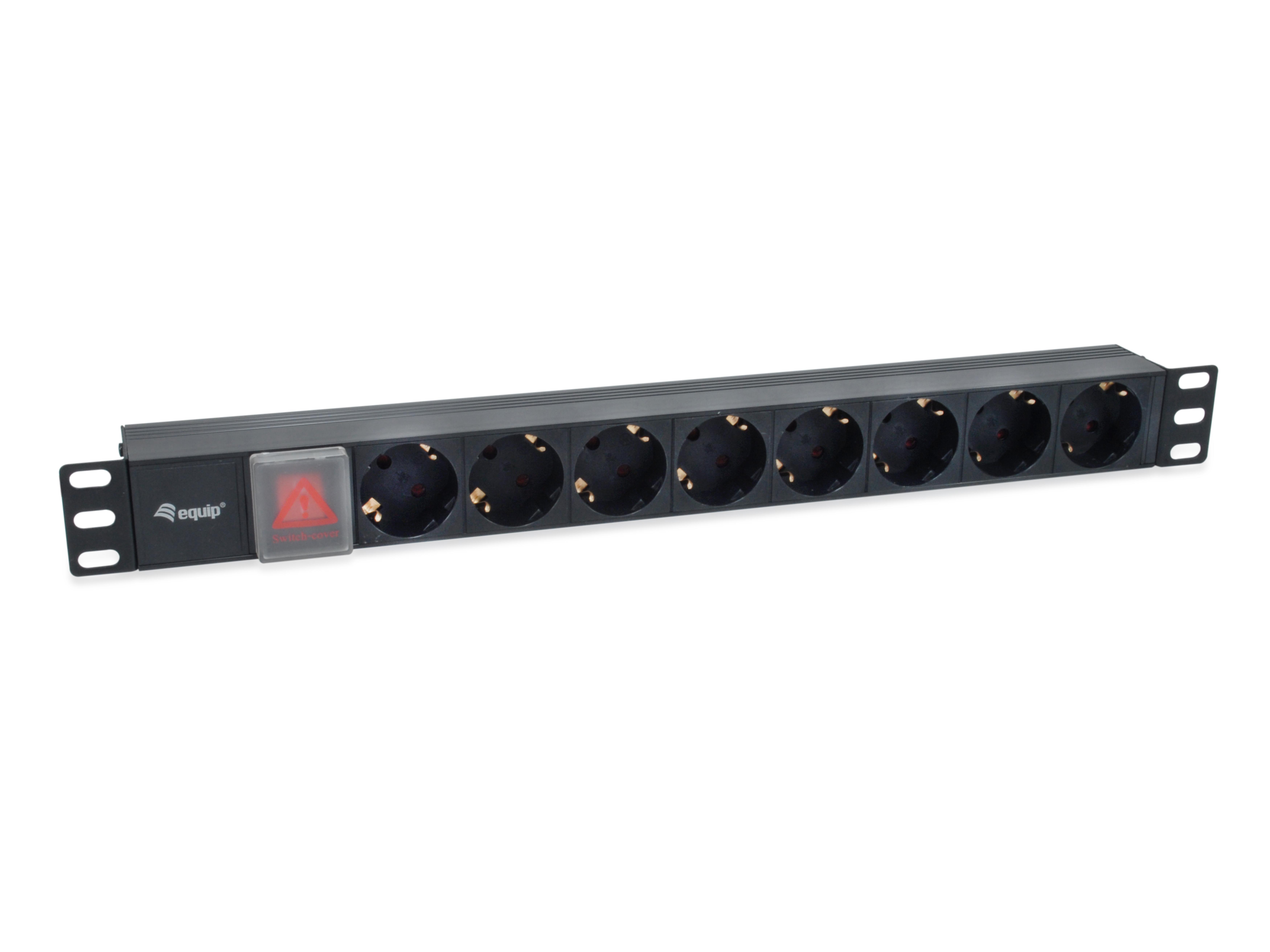 Equip 19" Steckdosenleiste 8xSchuko+Switch->St.IEC320-C14