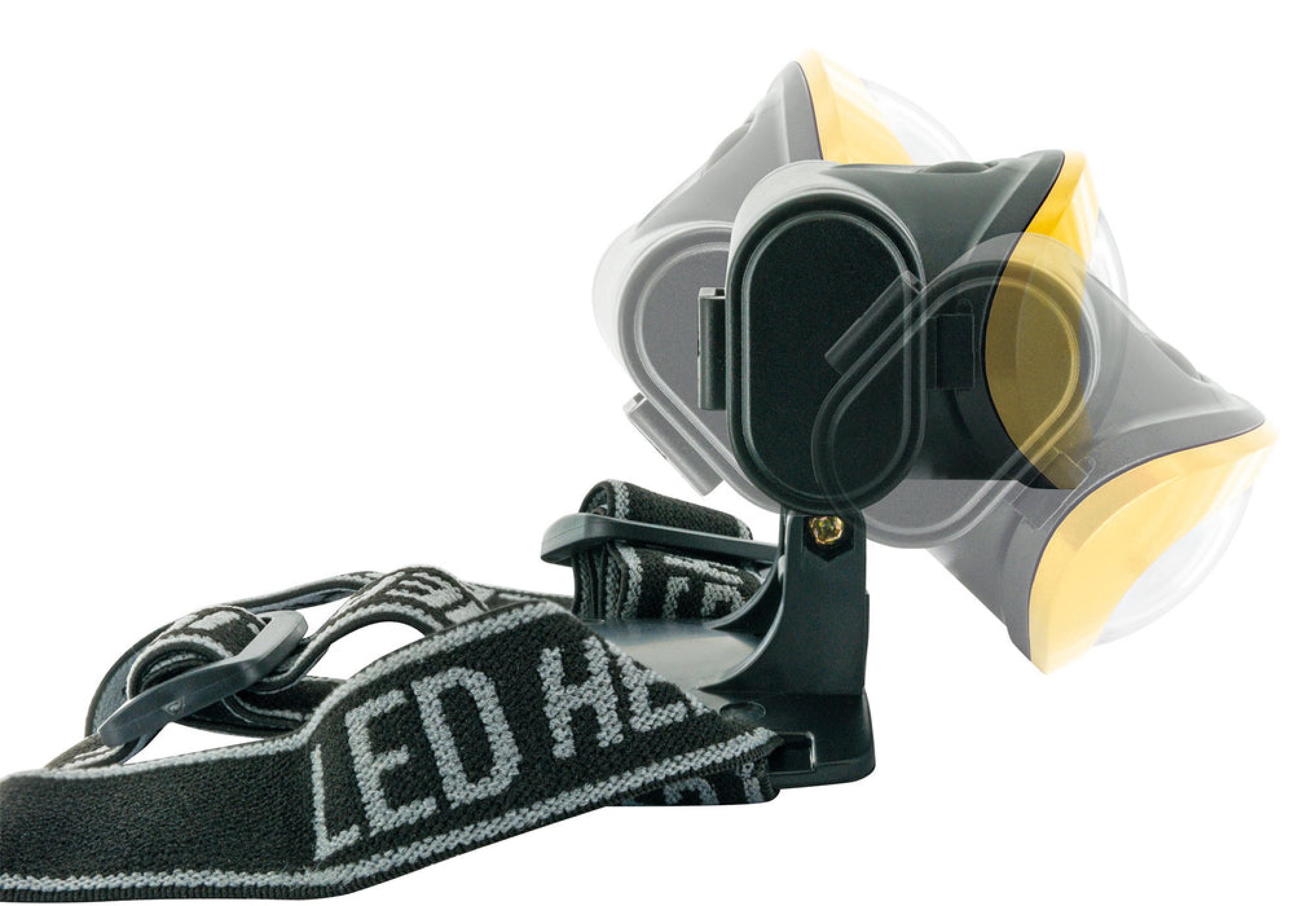 Schwaiger LED Stirnlampe 120 Lumen 90° neigbar Schwarz/Gelb