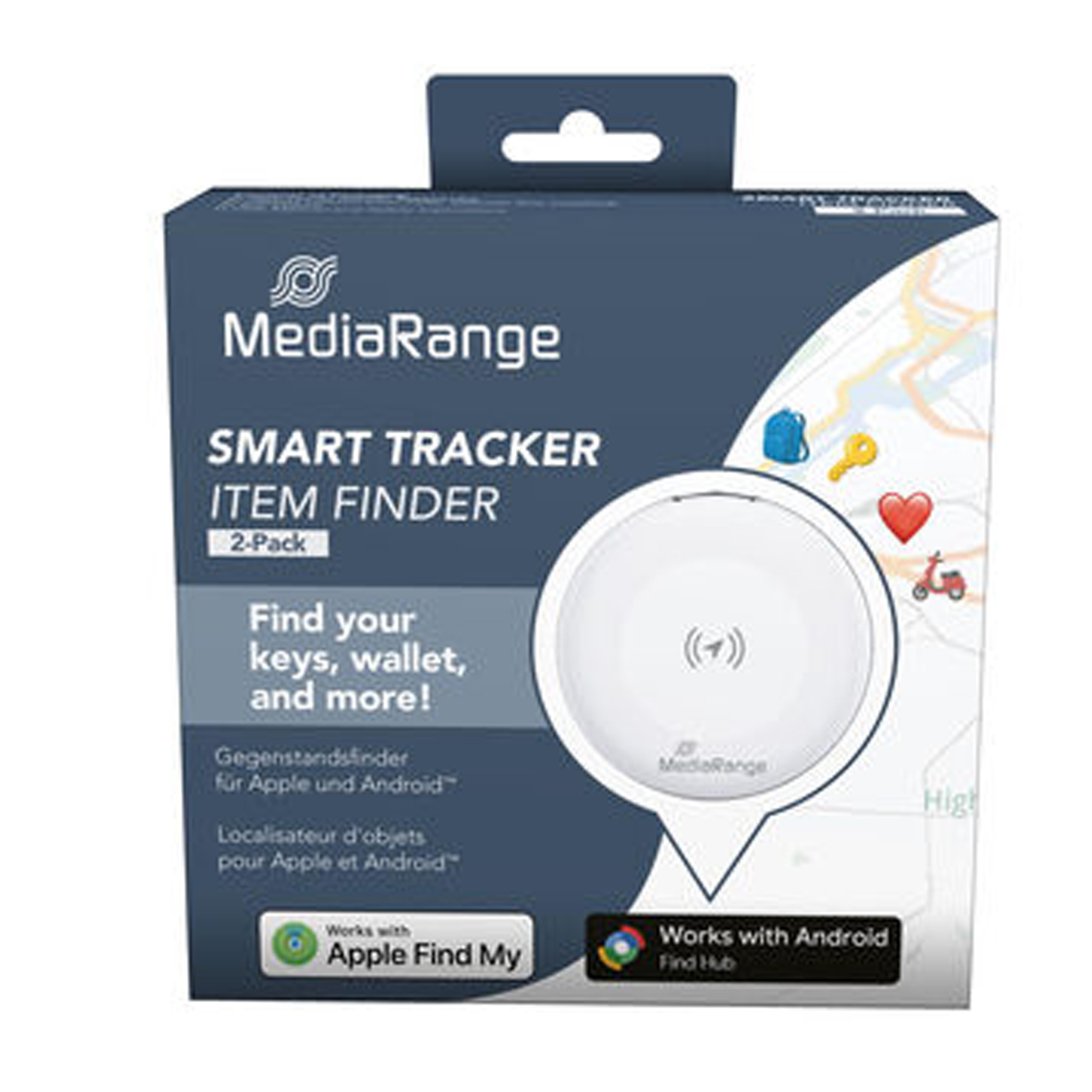 MediaRange Smart Tracker fuer Android und Apple 2er Pack