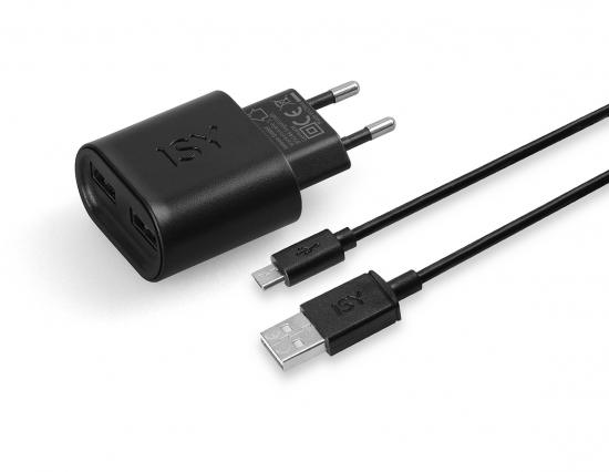 ISY 2 Port Charger + Micro USB 2.4A