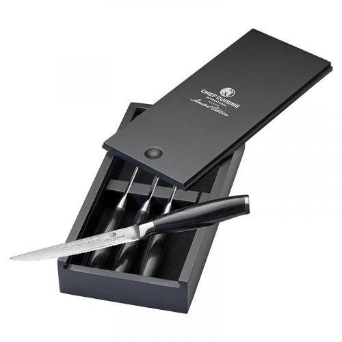 CHEF CUISINE Damast Steakmesser 4er Set in Geschenkbox