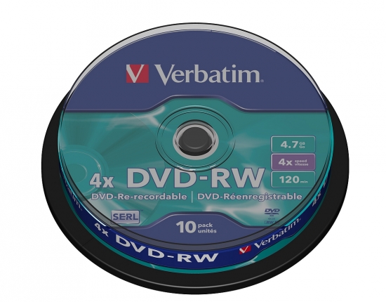 VERBATIM DVD-RW SERL 4.7GB 4x 10er Spindel