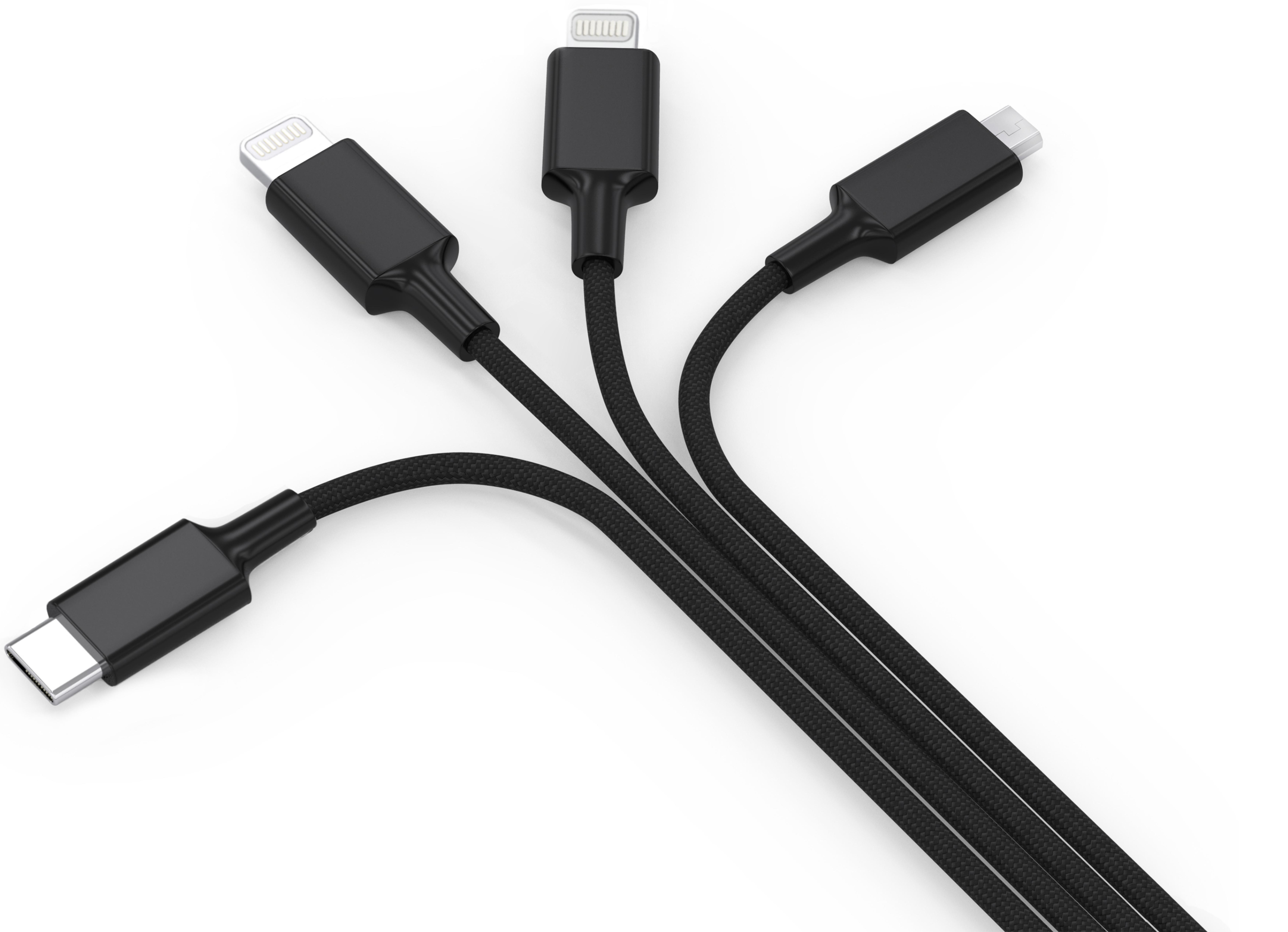 smrter Hydra ELITE 6in1 Nylon-Ladekabel Typ Lightning, black retail