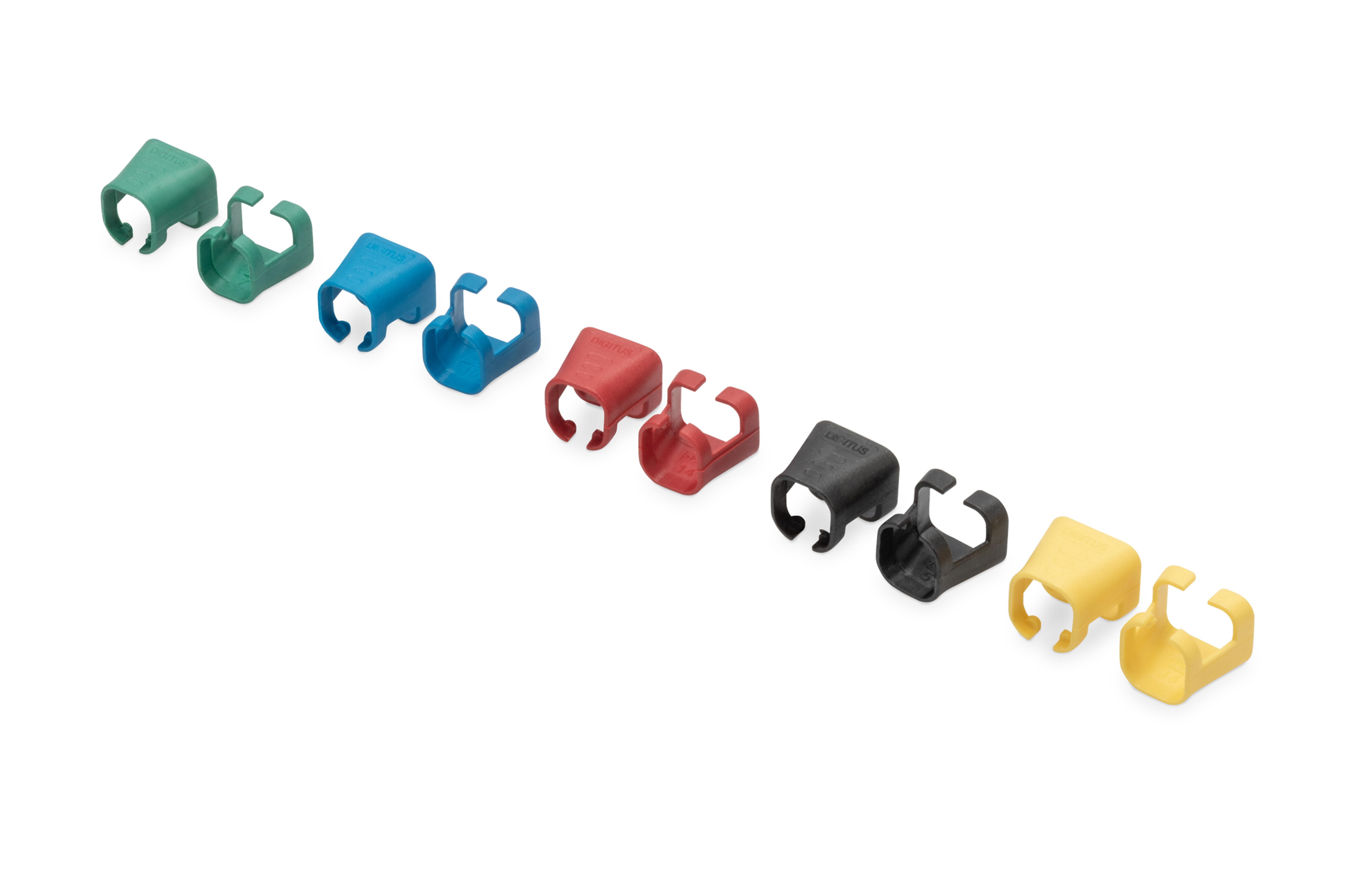 DIGITUS Farbclips fuer Patchkabel RJ45 100 Stk. gem.Farbe