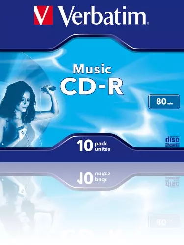 Verbatim Music CD-R Verpackung, 10er Packung, 80 Minuten Speicherkapazität