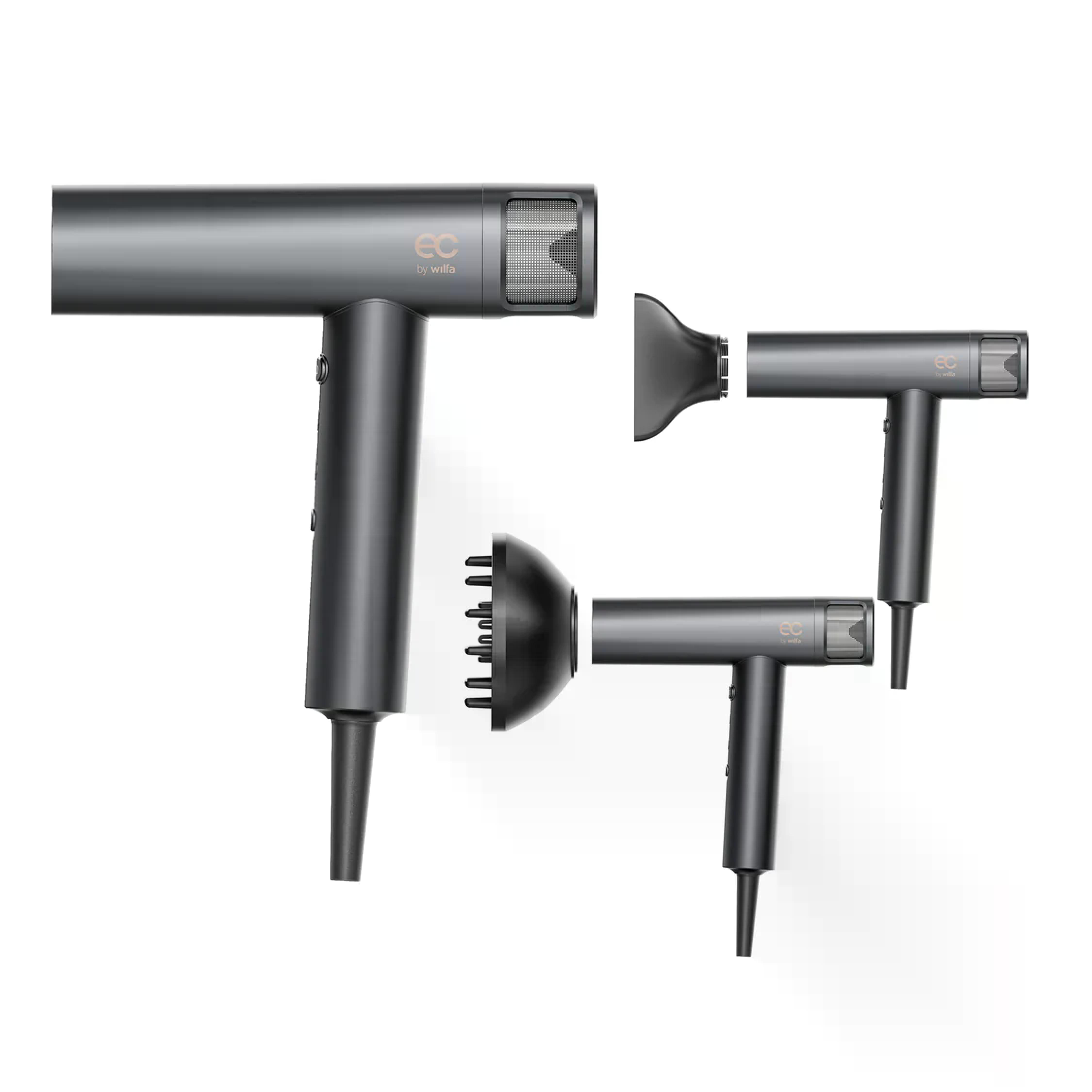 EC BY WILFA Haartrockner Föhn STREAM ION SYSTEM HD1G-I1600, anthrazit