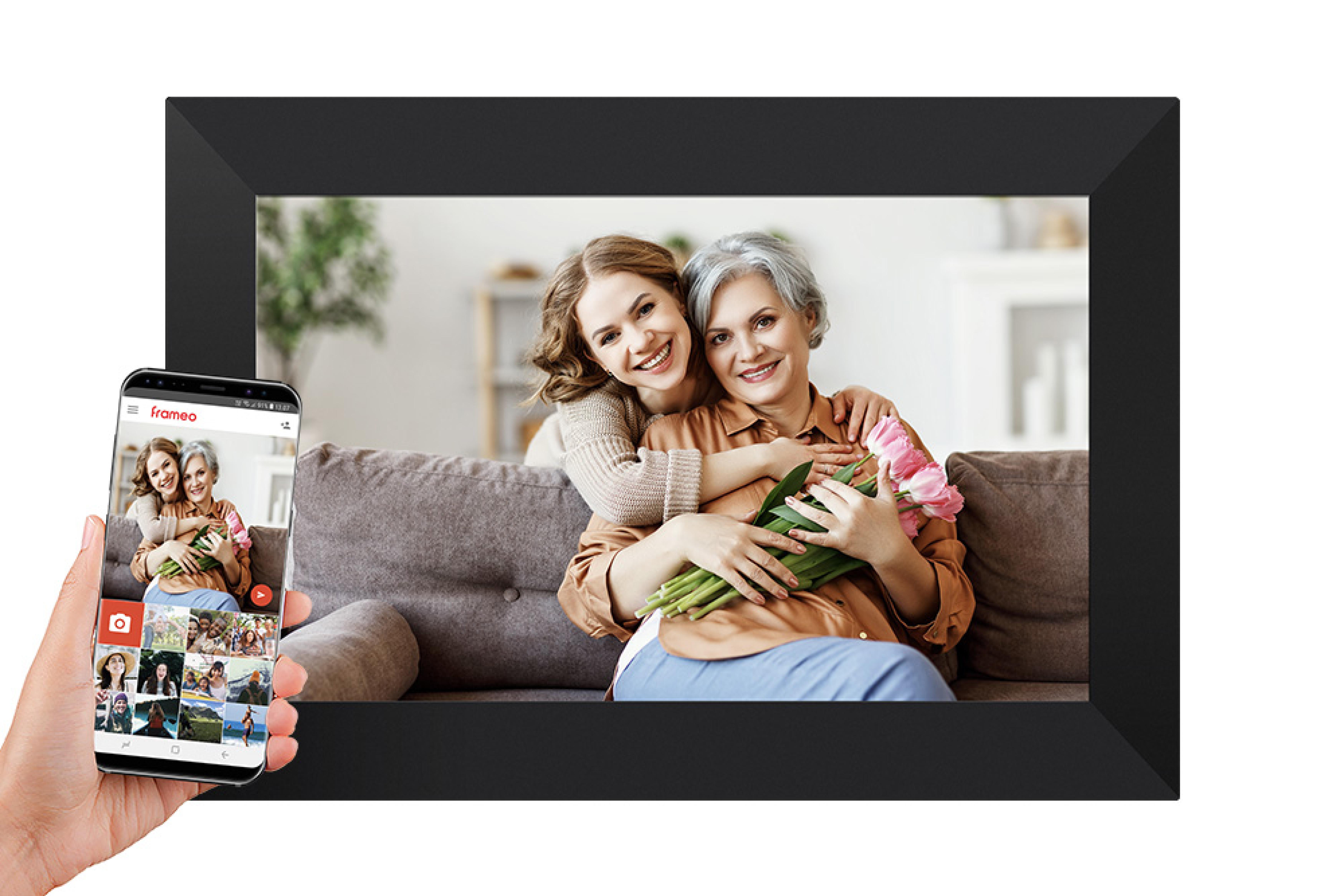 Xoro Digitaler Bilderrahmen 10,1 Zoll WLAN Touch Schwarz