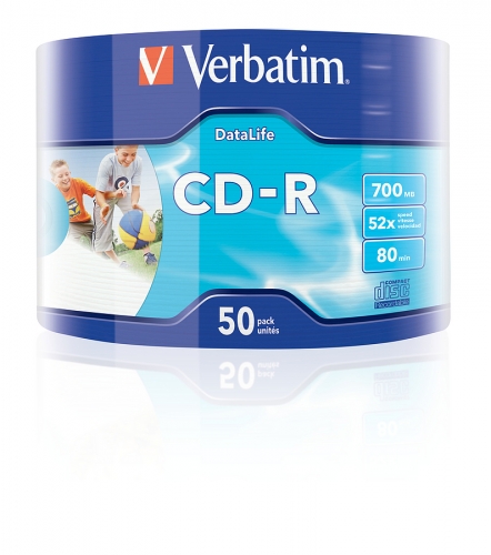 VERBATIM CD-R 700MB 52x 50er Wrap bedruckbar