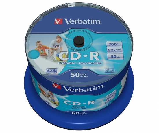 VERBATIM CD-R 700MB 52x 50er Spindel bedruckbar - NO ID