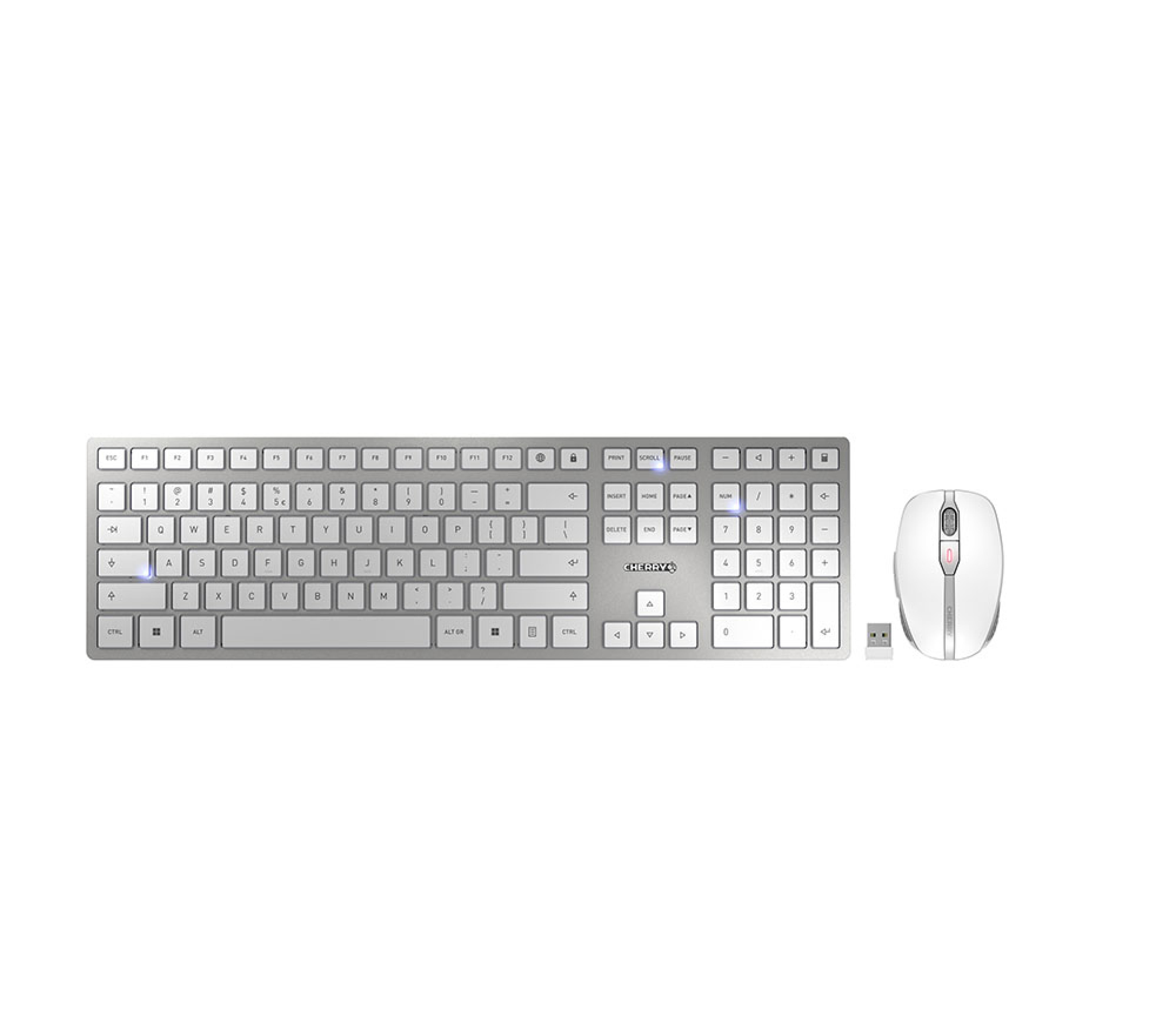 CHERRY DW9100 Wireless SLIM Maus&Tastatur EU weiss/silber