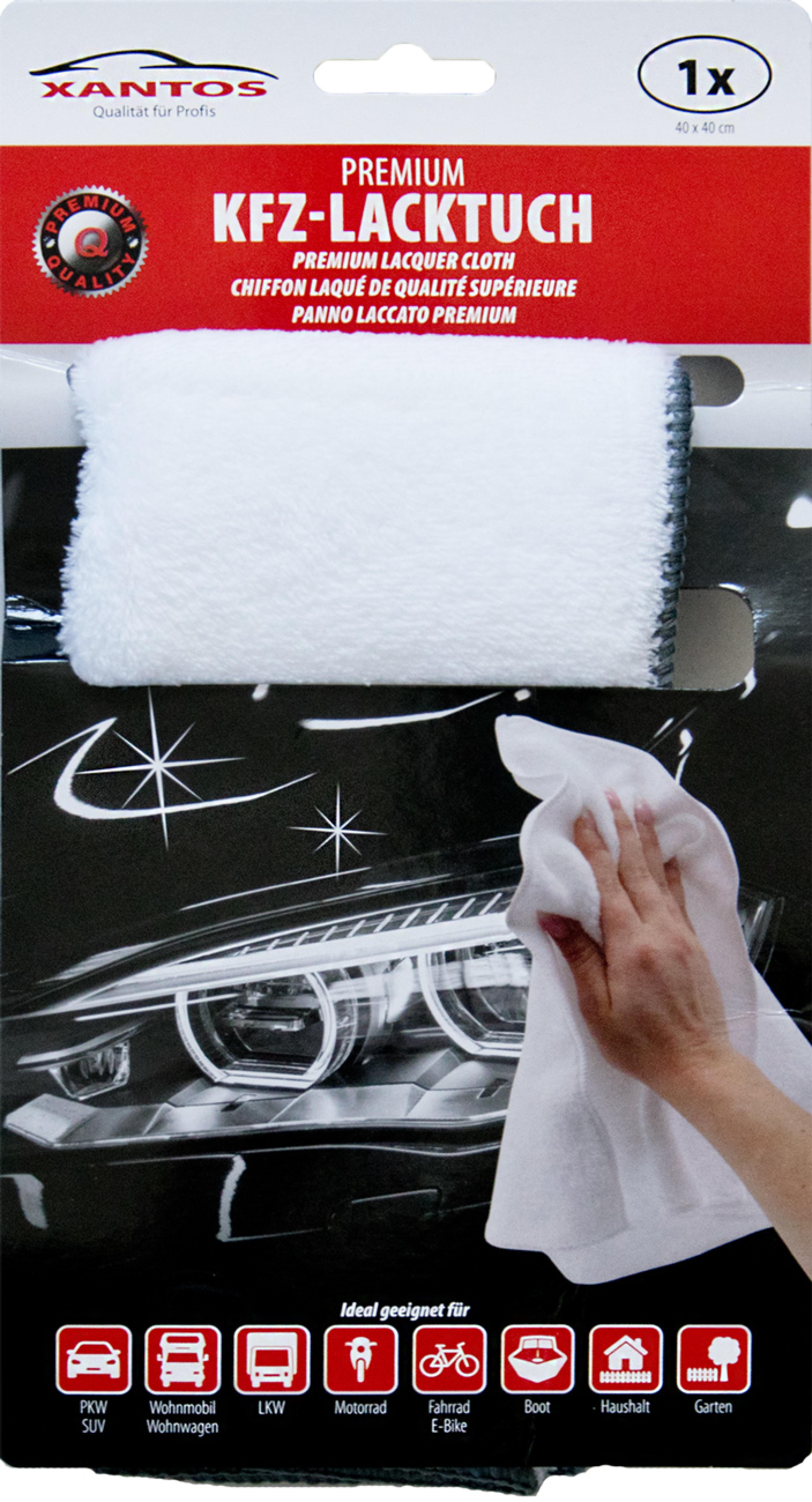 XANTOS Premium Flausch-Lacktuch 40x40cm weiss