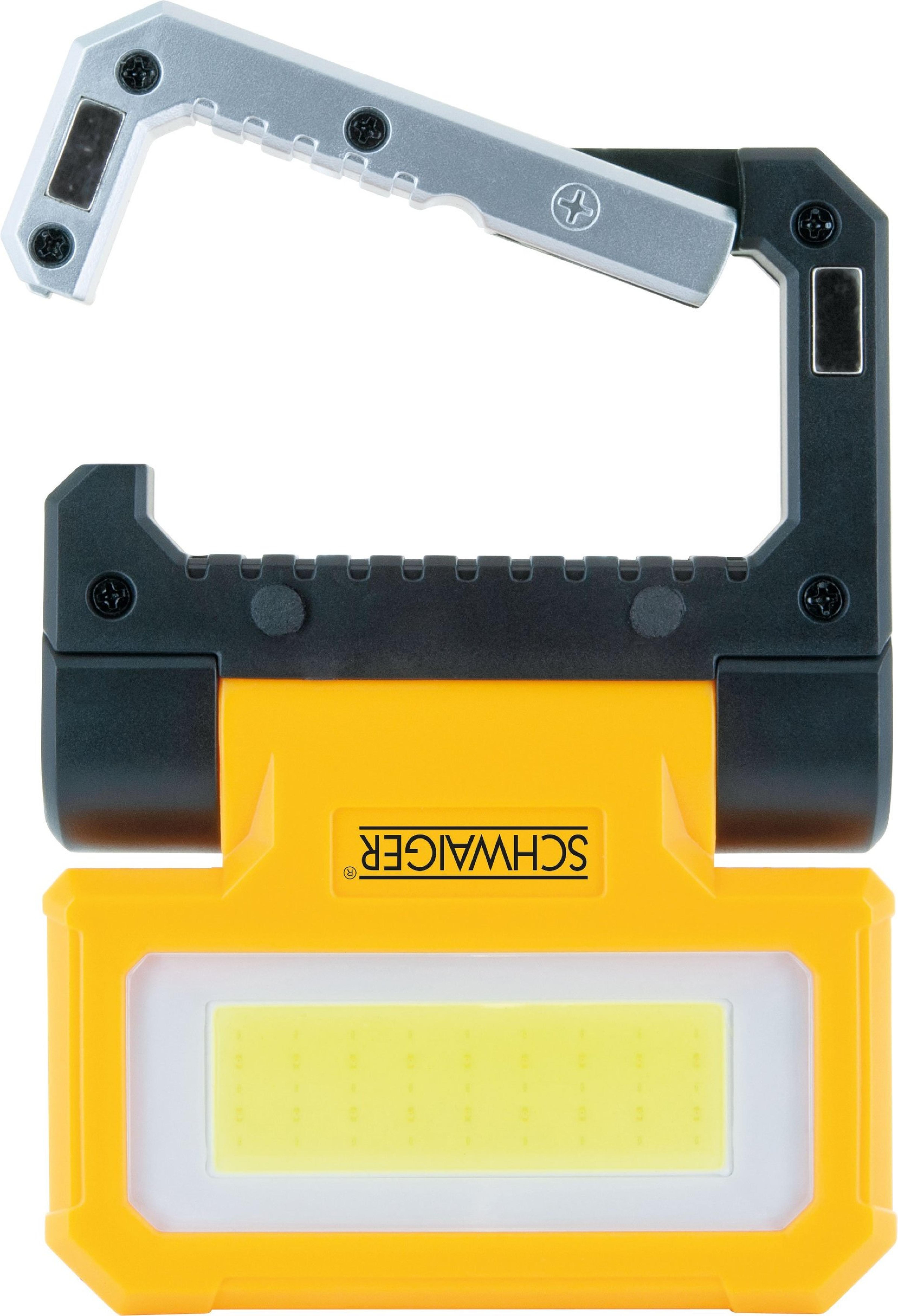 Schwaiger 2 in 1 LED Arbeitsleuchte 300 Lumen Schwarz/Gelb