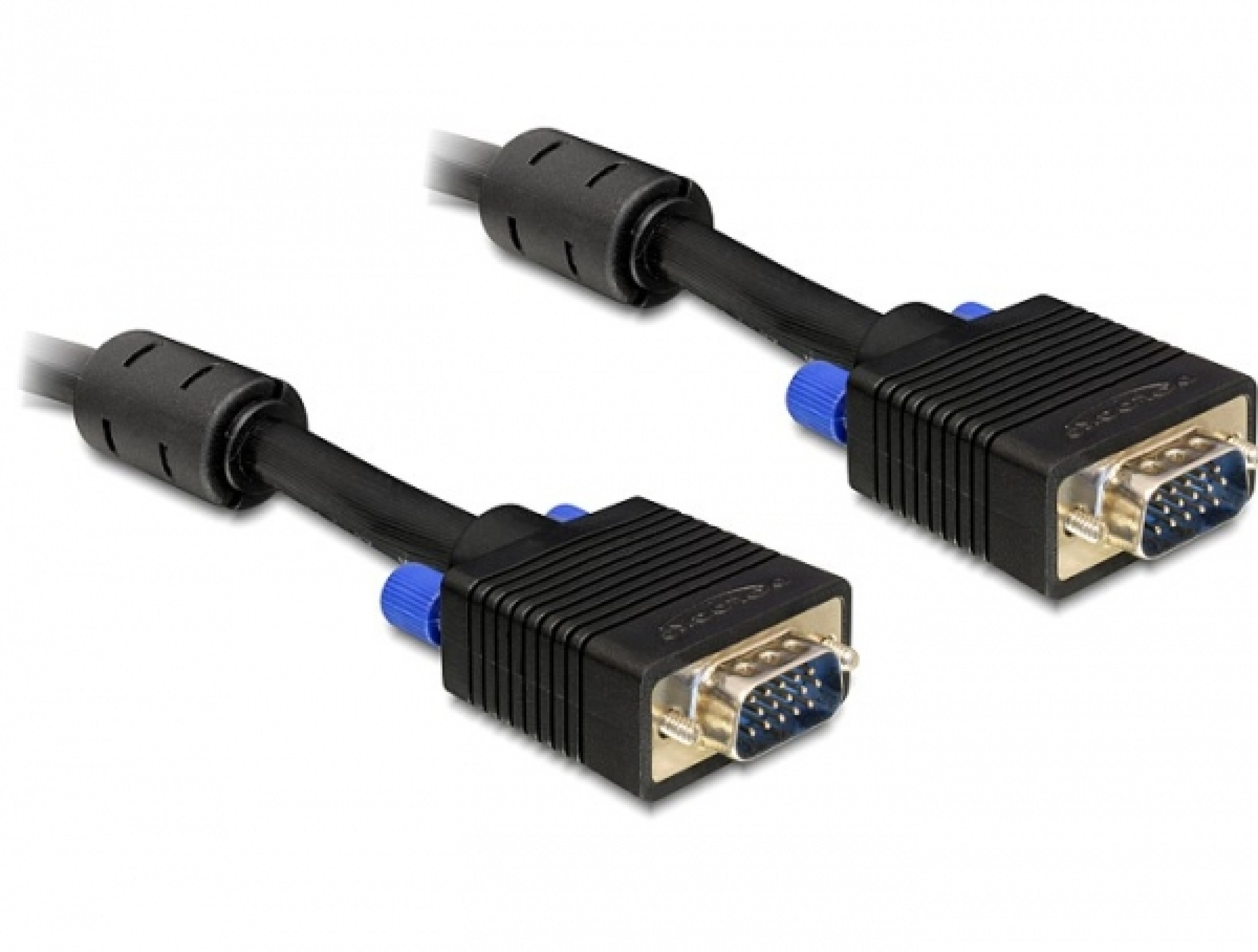DELOCK VGA-Kabel D-Sub15 -> D-Sub15 St/St 3.00m schwa