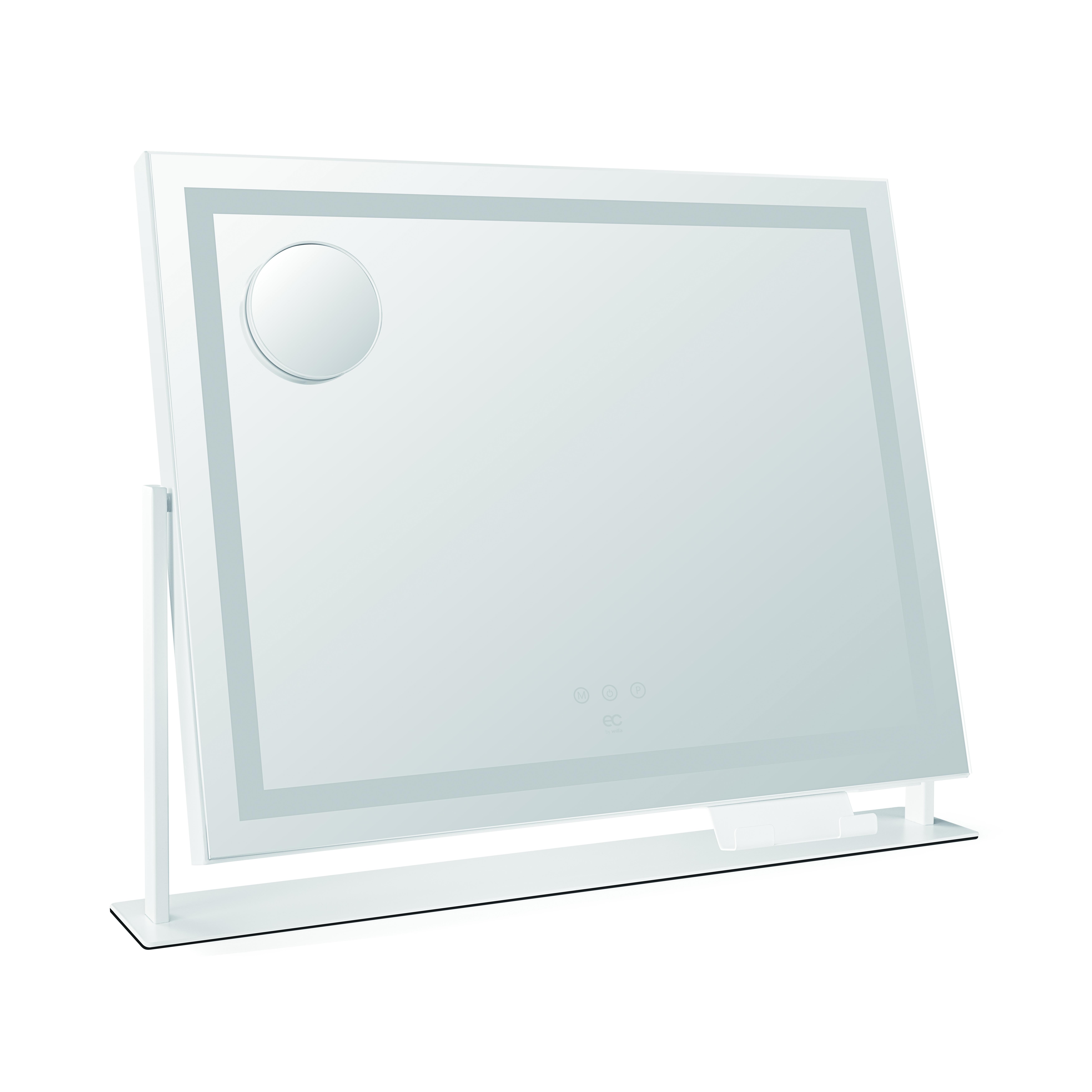EC BY WILFA Schminkspiegel SPARKLE 58, rotierbarer Spiegel, LED, 58 × 46 cm, MI1W-D58, weiß