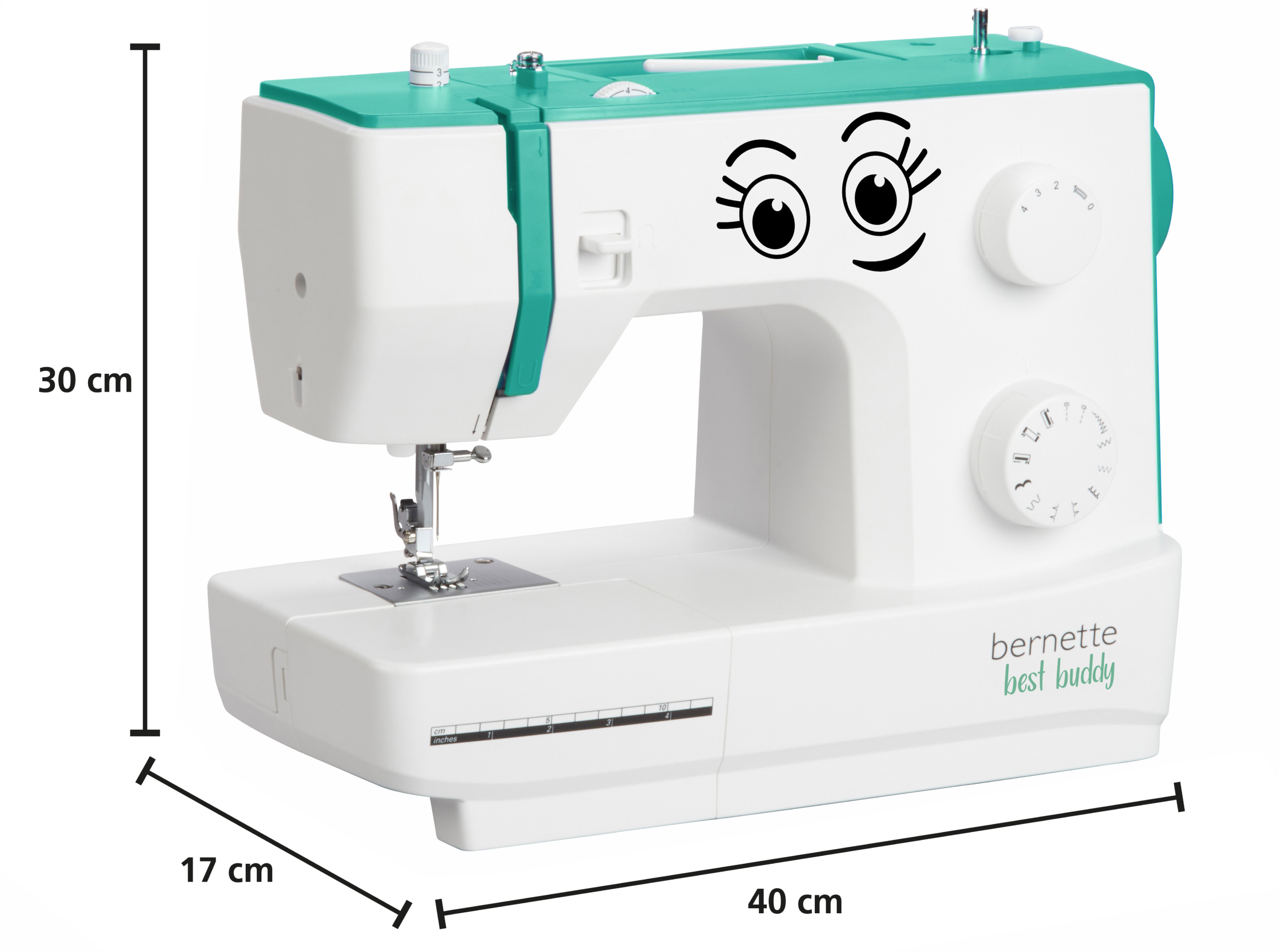 BERNETTE Freiarm Nähmaschine Sew&go Best Buddy - 13 Nähprogramme, Stichlänge, Stichbreite, Nähfuß einstellbar