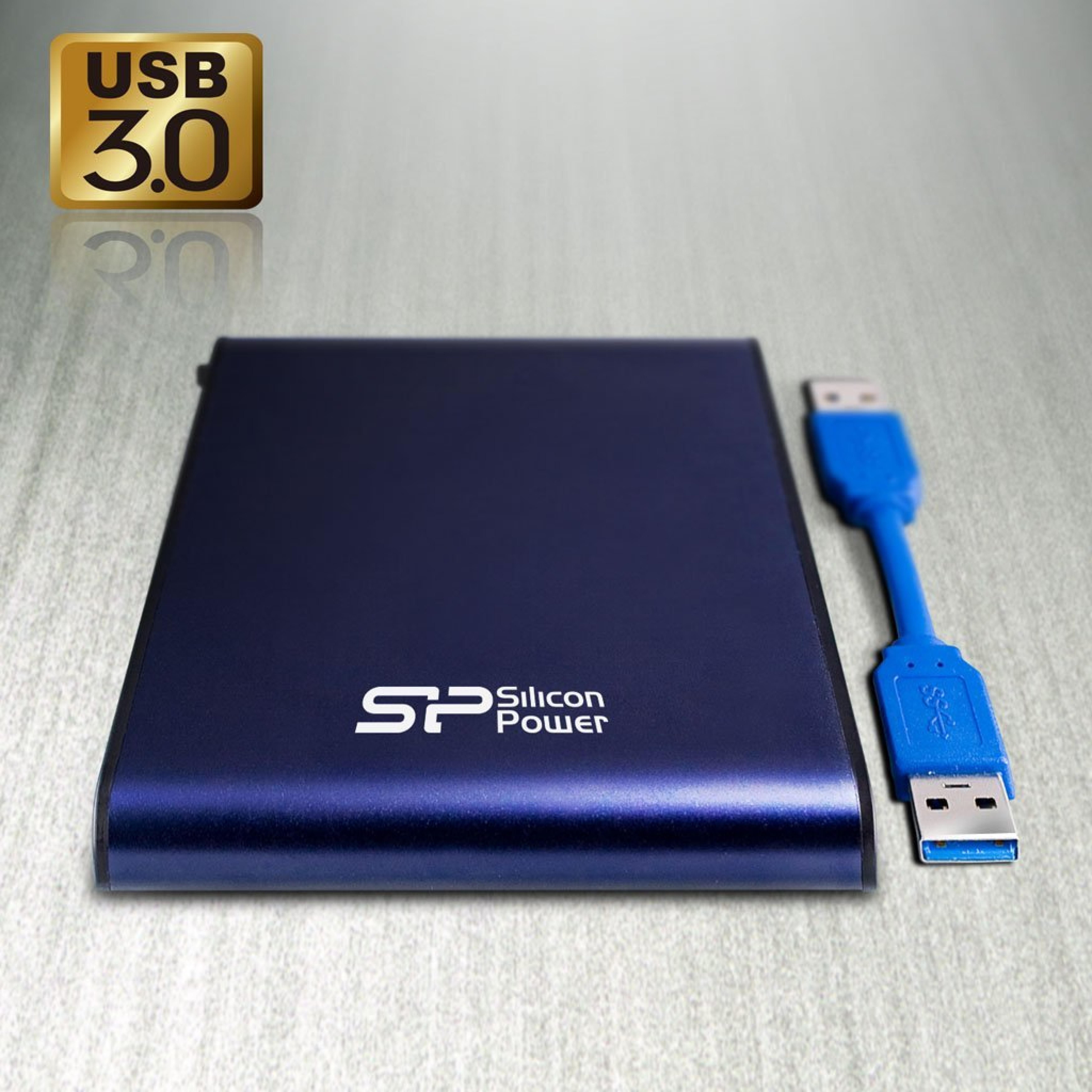 Silicon Power Festplatte 6.3cm 2TB USB3.0 A80Anti-shock/blue extern re