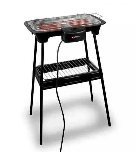 Moderner Elektrogrill mit Standfuß und Grillrost, ideal für den Garten