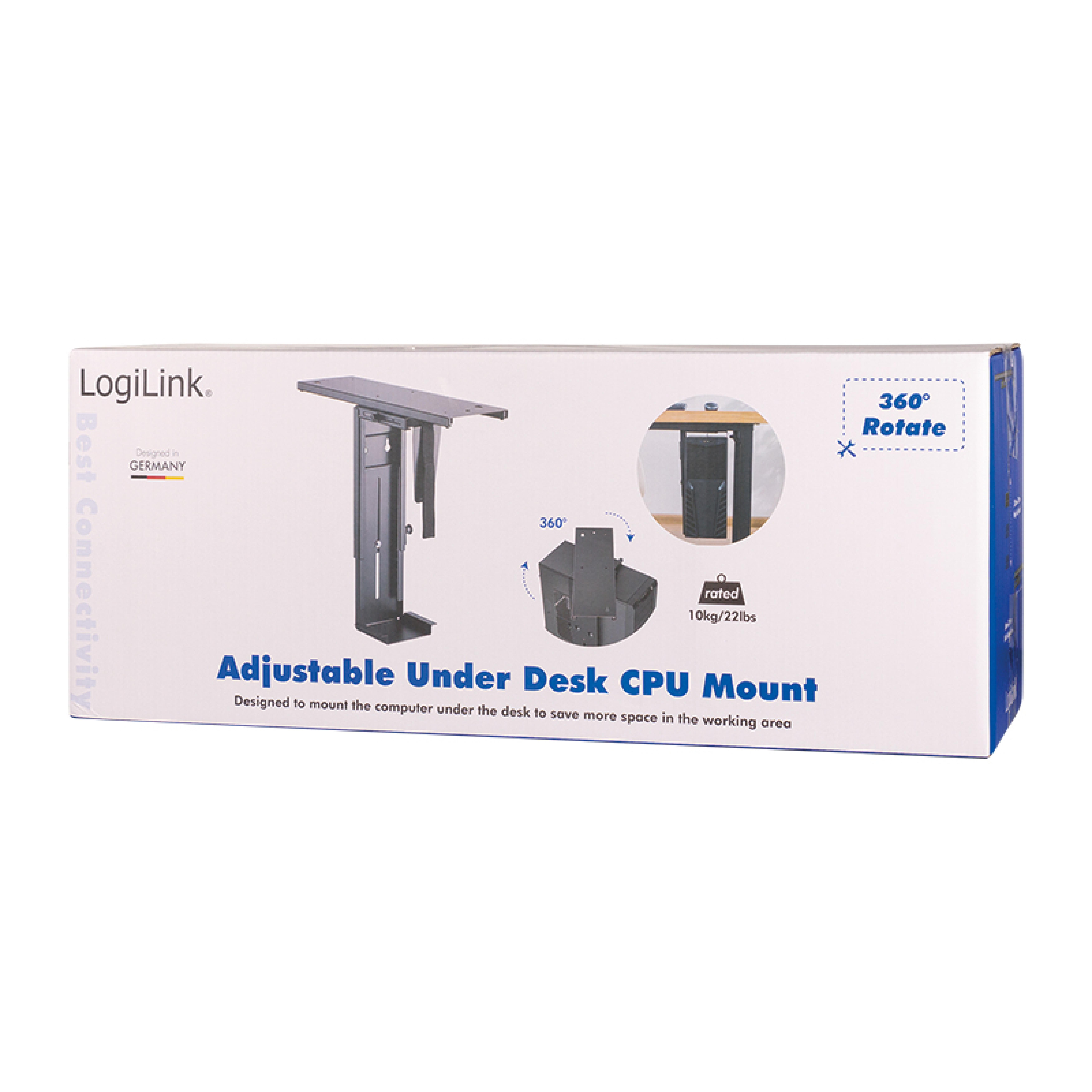 Logilink PC-Halterung zur Untertischmontage, verstellbar