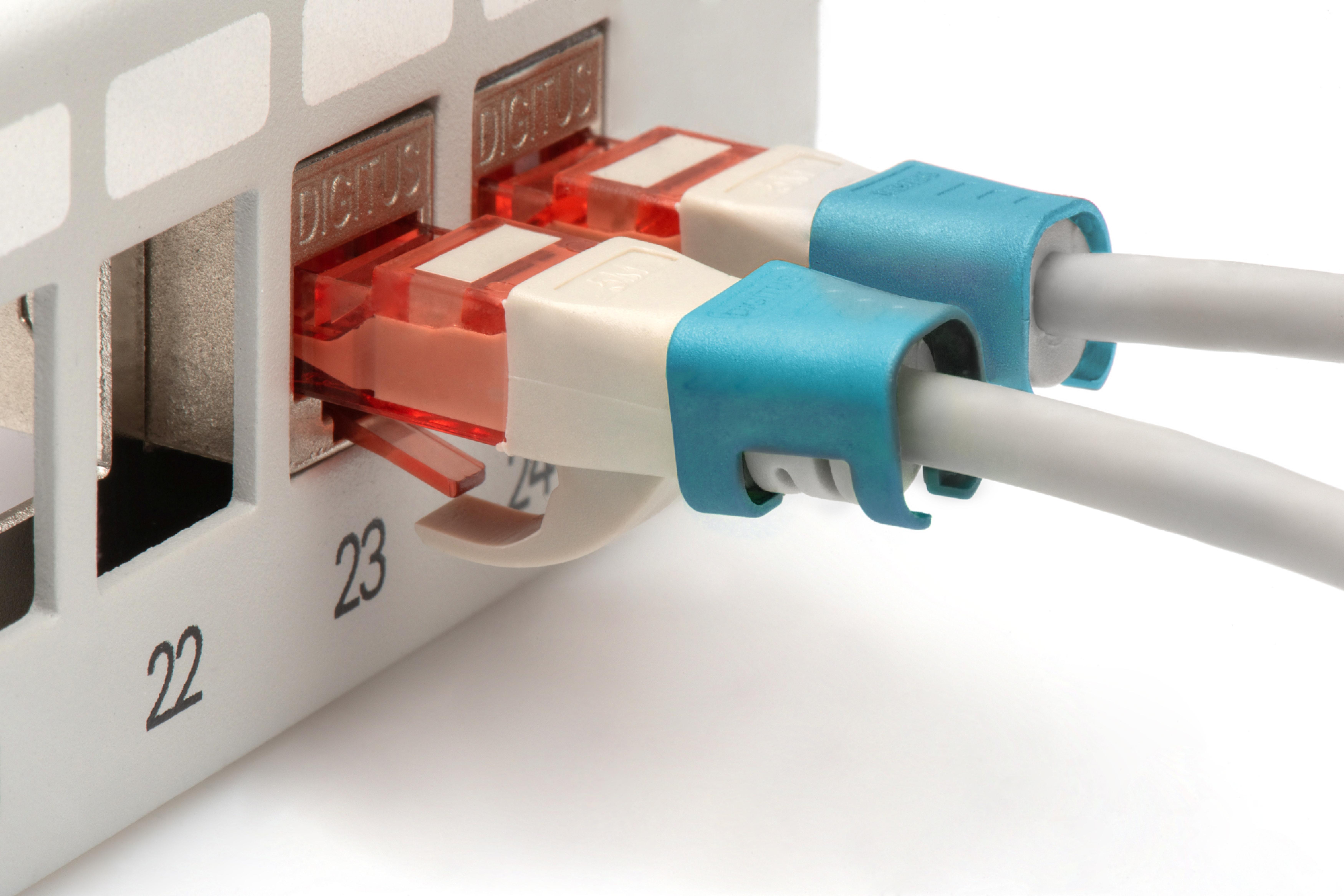 DIGITUS Farbclips fuer Patchkabel RJ45 100 Stueck blau