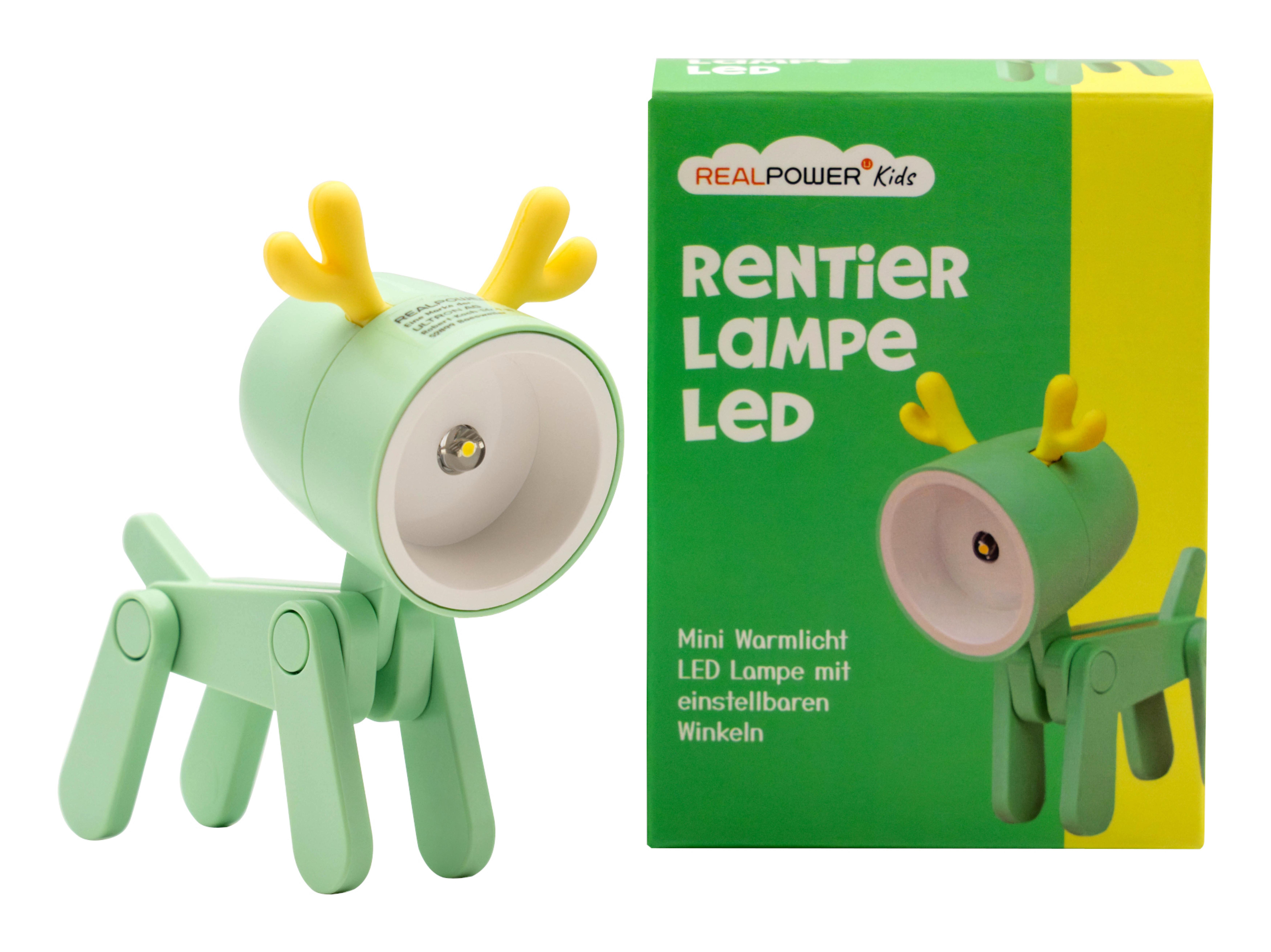 RealPower LED-Tier Taschenlampe Green Deer