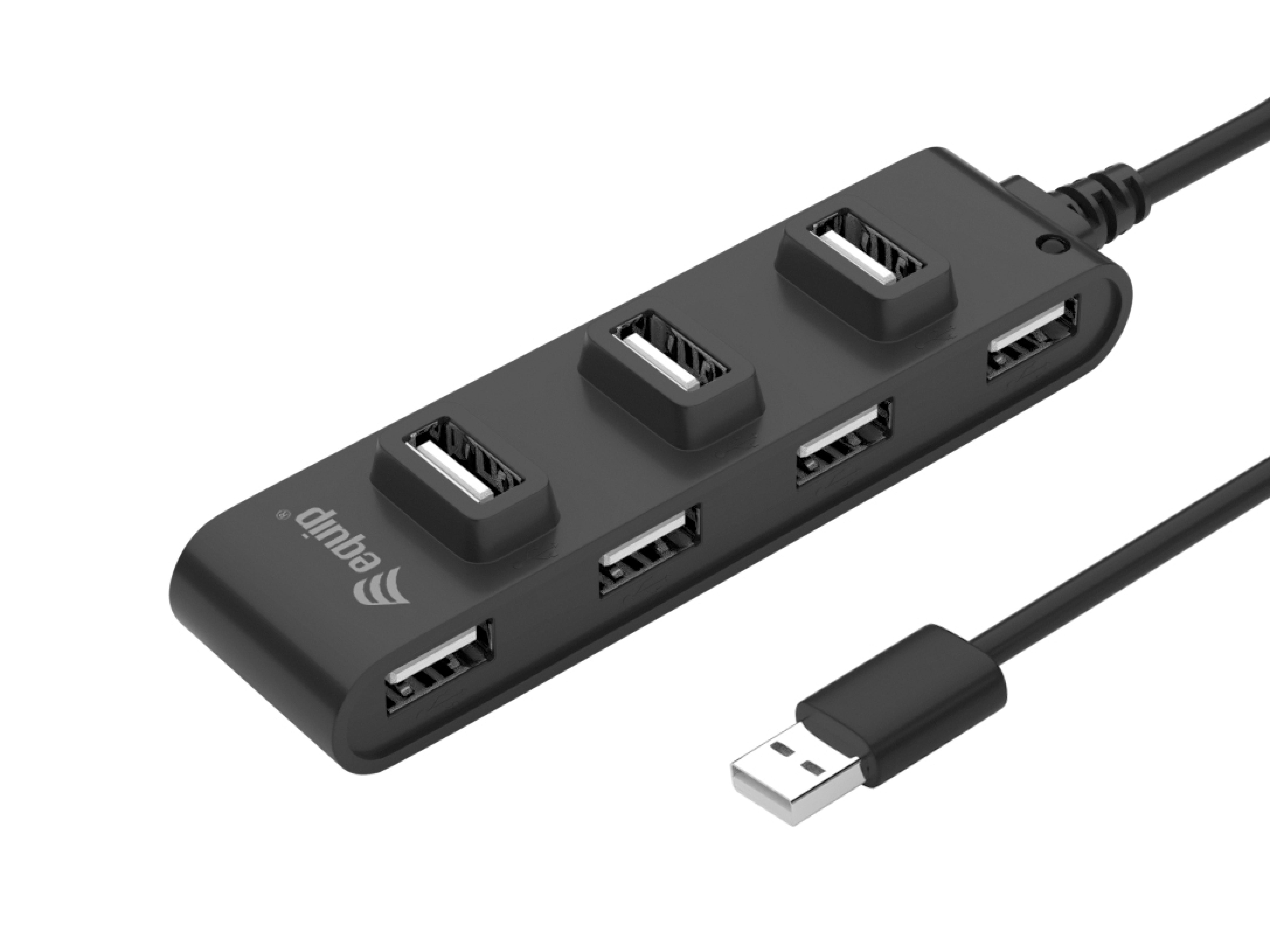 Equip 7-Port USB-A2.0-Hub->7xUSB-A 2.0 480Mbps
