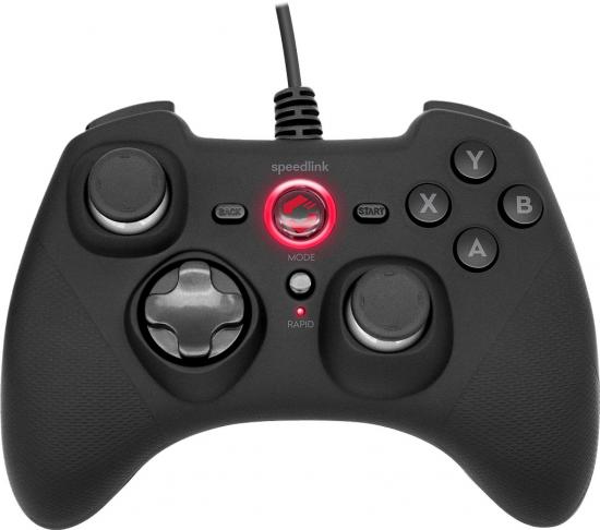 SPEEDLINK RAIT Gamepad - for PC/PS3/Switch/OLED, rubber-black