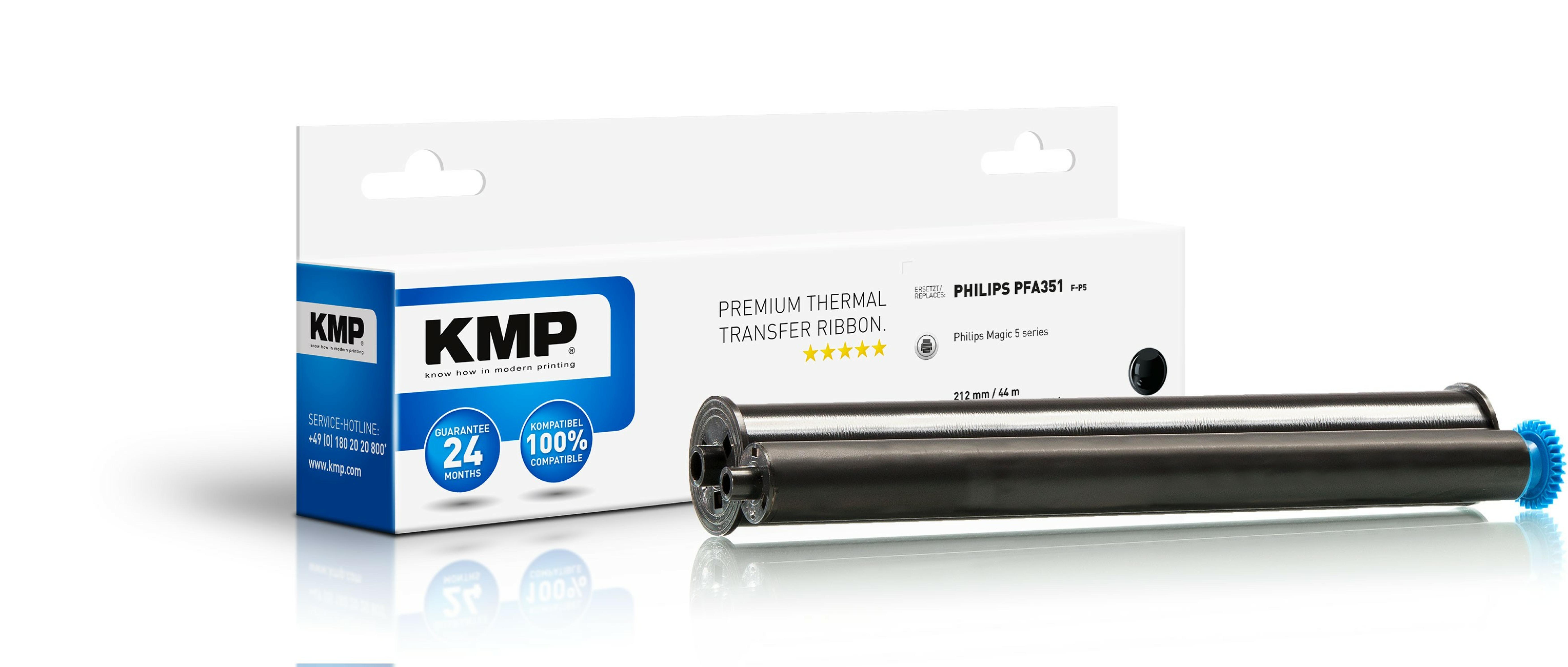 KMP Thermotransferr. Philips PFA351 black 140 S. F-P5 kompatibel
