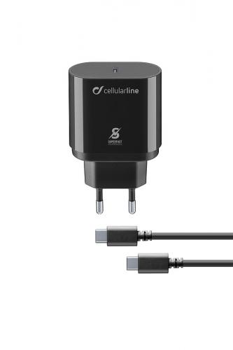 CELLULARLINE Usb-C Charger Kit Sam C2C 25W Black