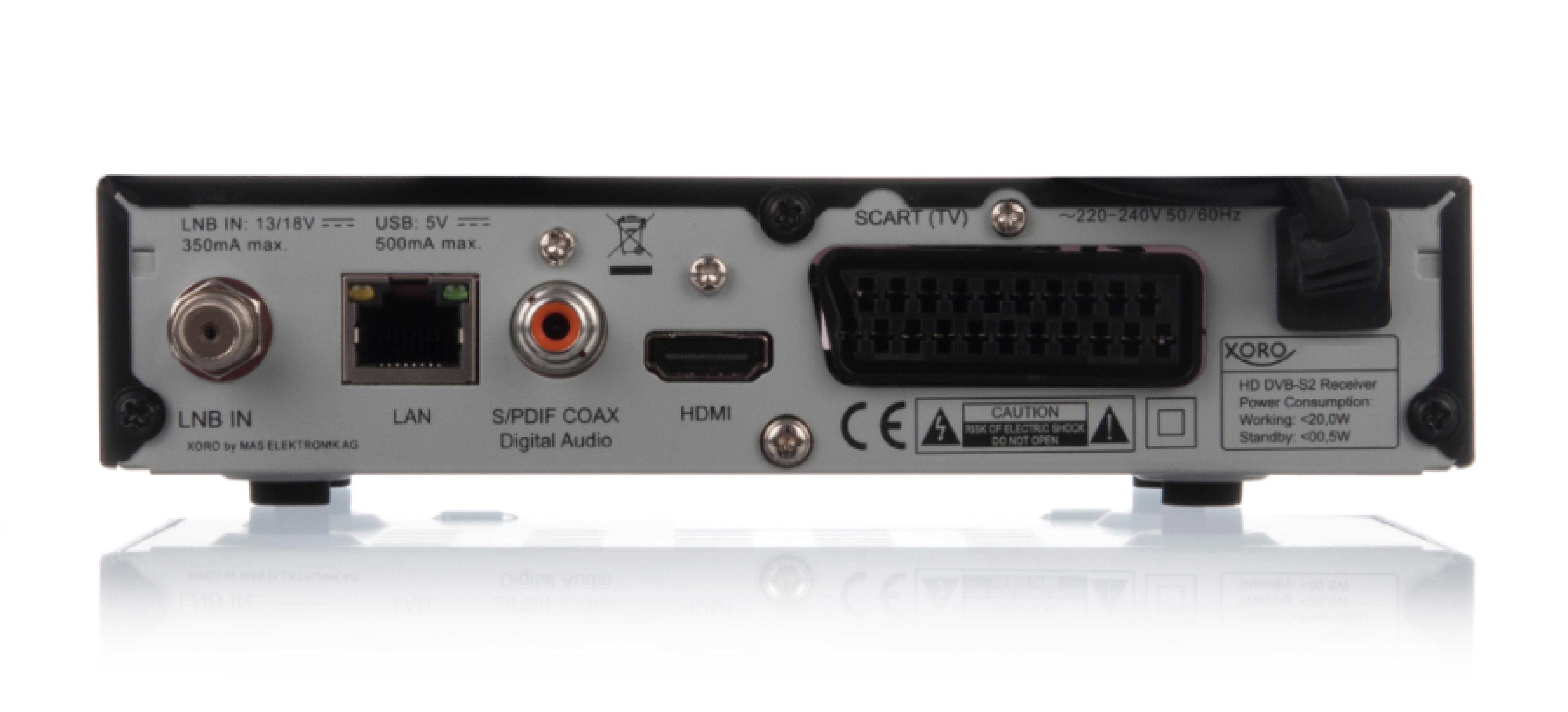 Xoro Receiver HRS 8660 HD DVB-S2 PVR-R USB LED Timeshift