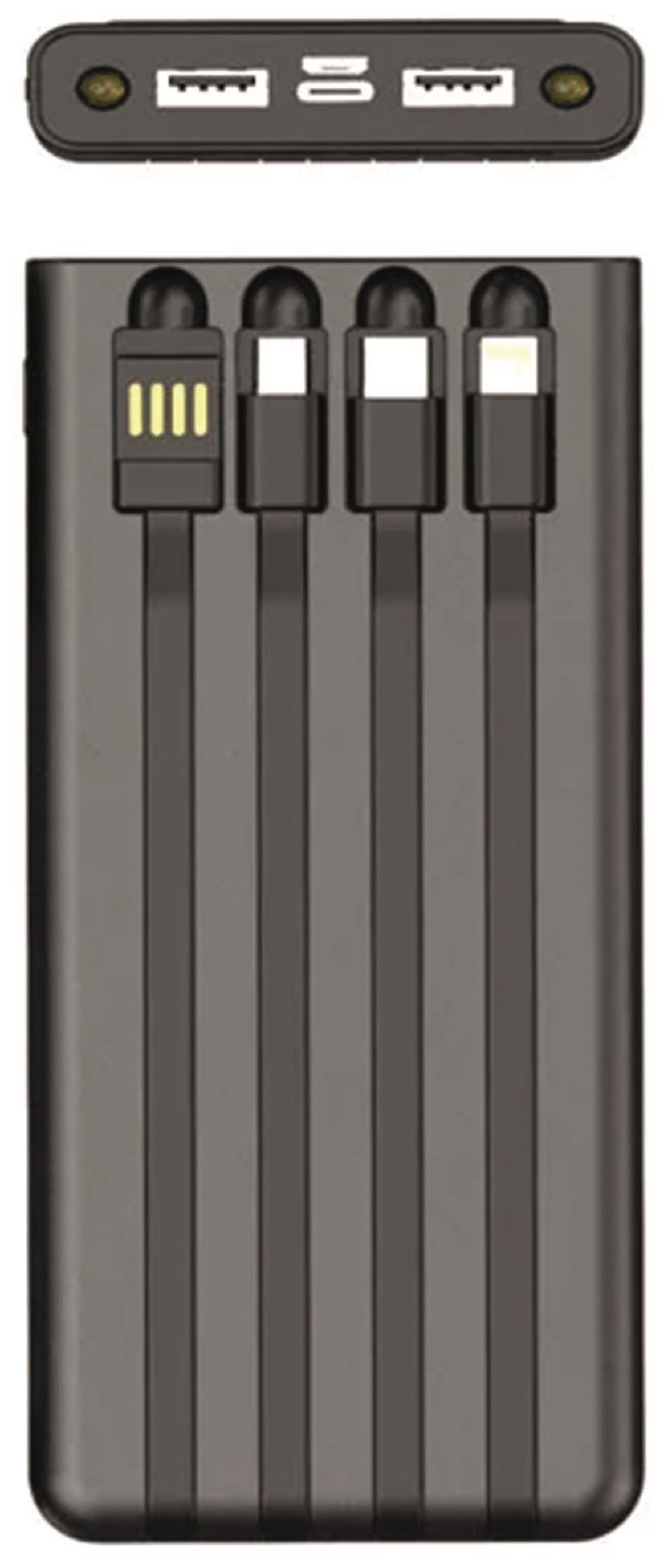 2GO Powerbank Solar 10000mAh mit LED Taschenlampe schwarz