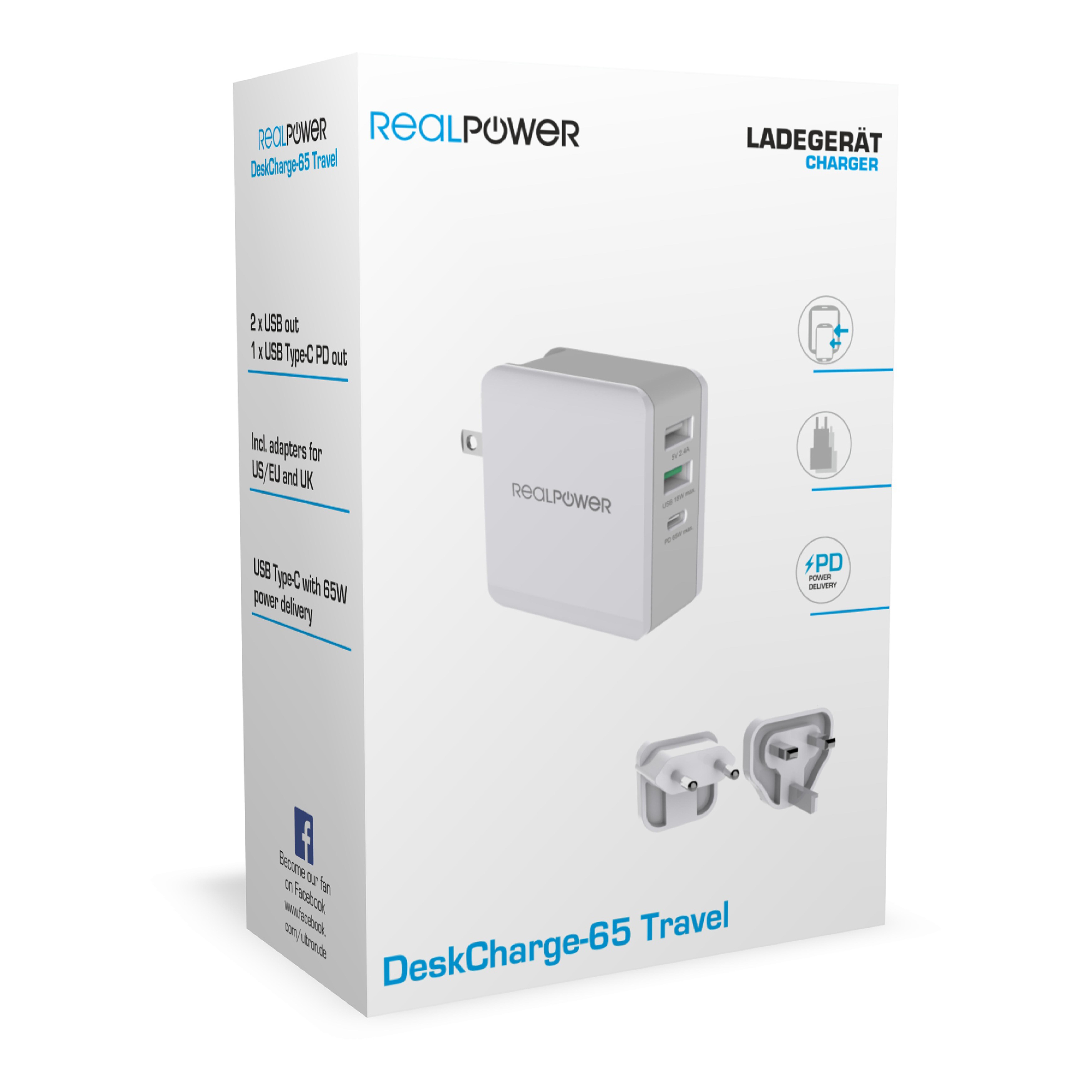 RealPower Ladegeraet DeskCharge-65 Travel 65W