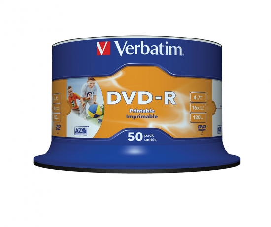 VERBATIM DVD-R AZO 4.7GB 16X 50er Spindel bedruckbar