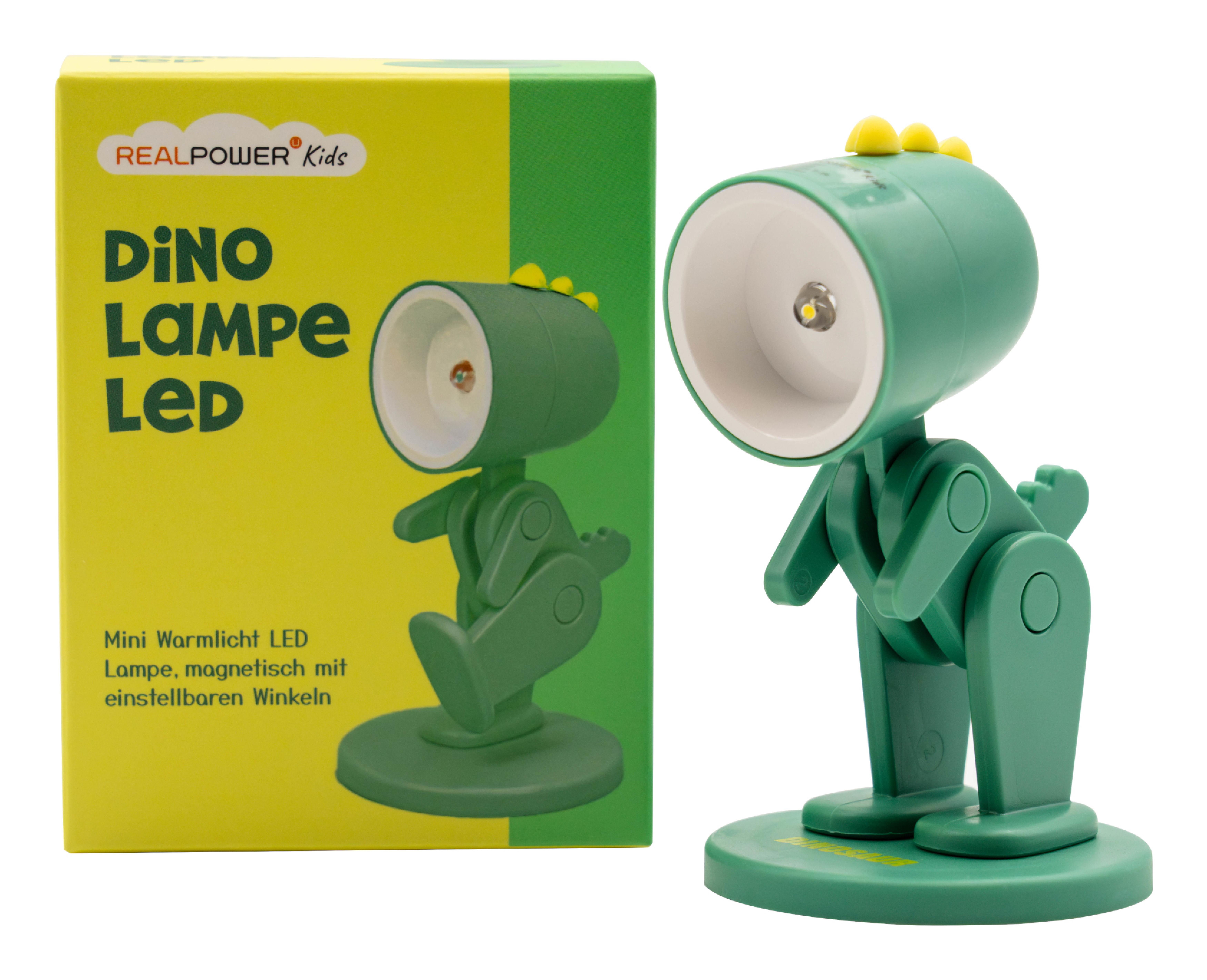 RealPower LED-Tier Taschenlampe Green Dino mit Sockel