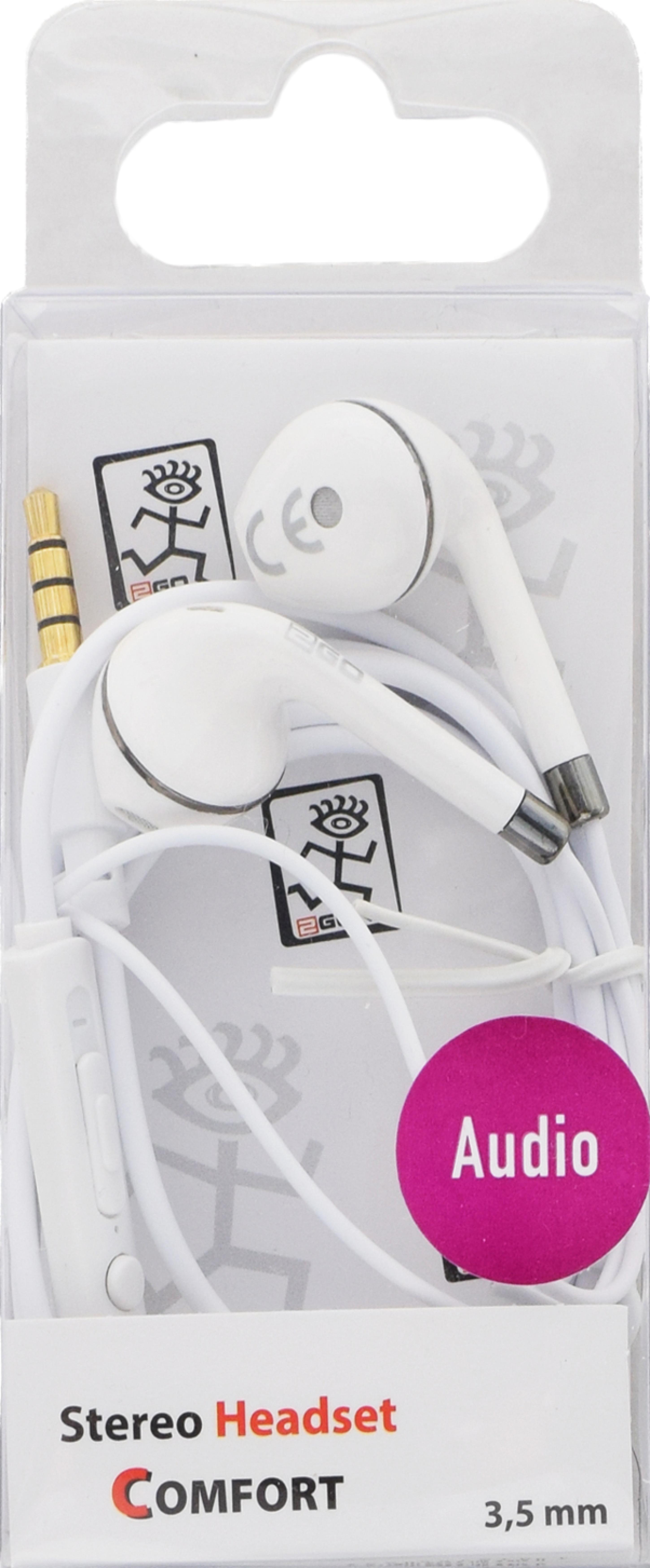 2GO In-Ear Stereo-Headset "Comfort" - weiss/anthrazit