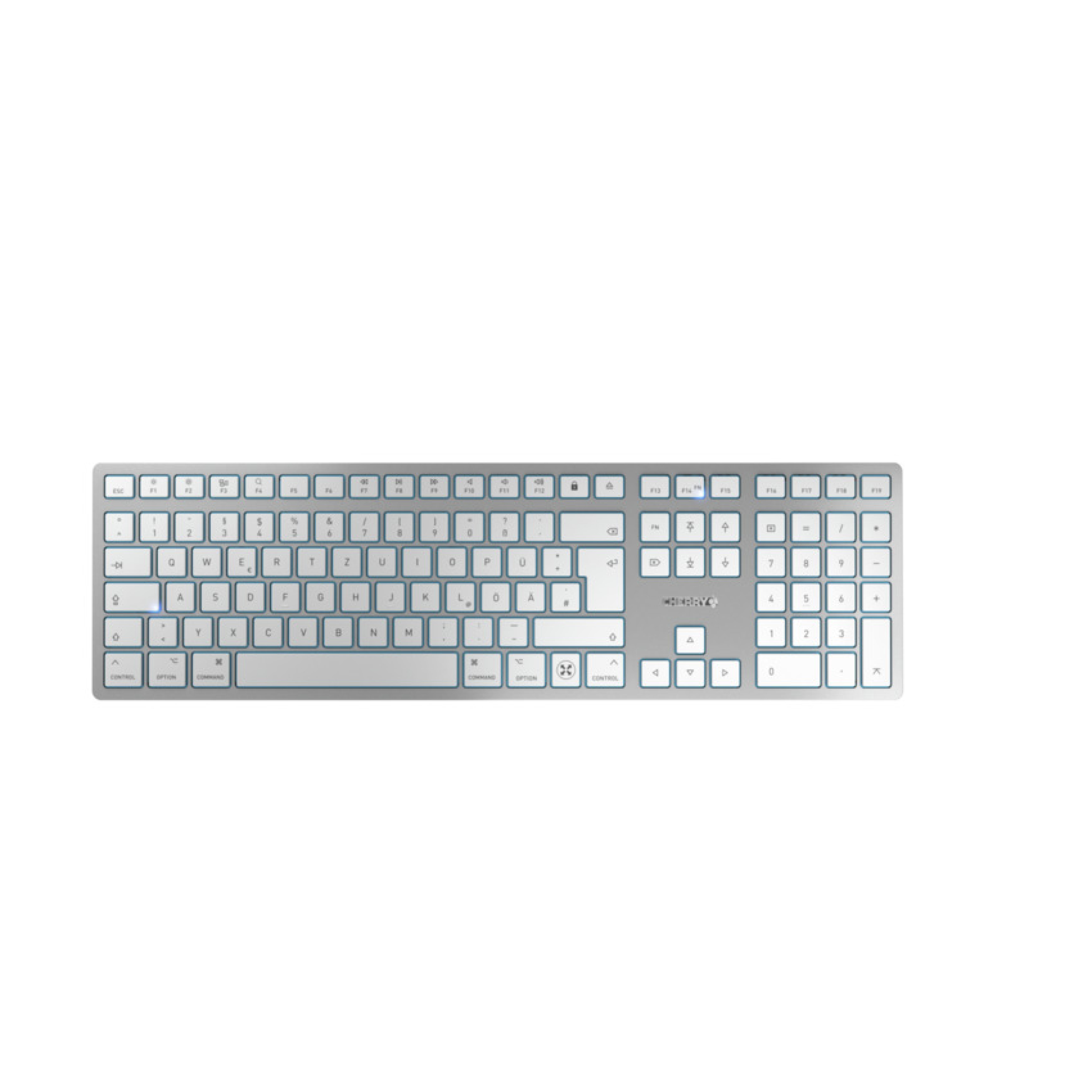 CHERRY KW9100 SLIM FOR MAC Wireless Tastatur DE weiss/silber
