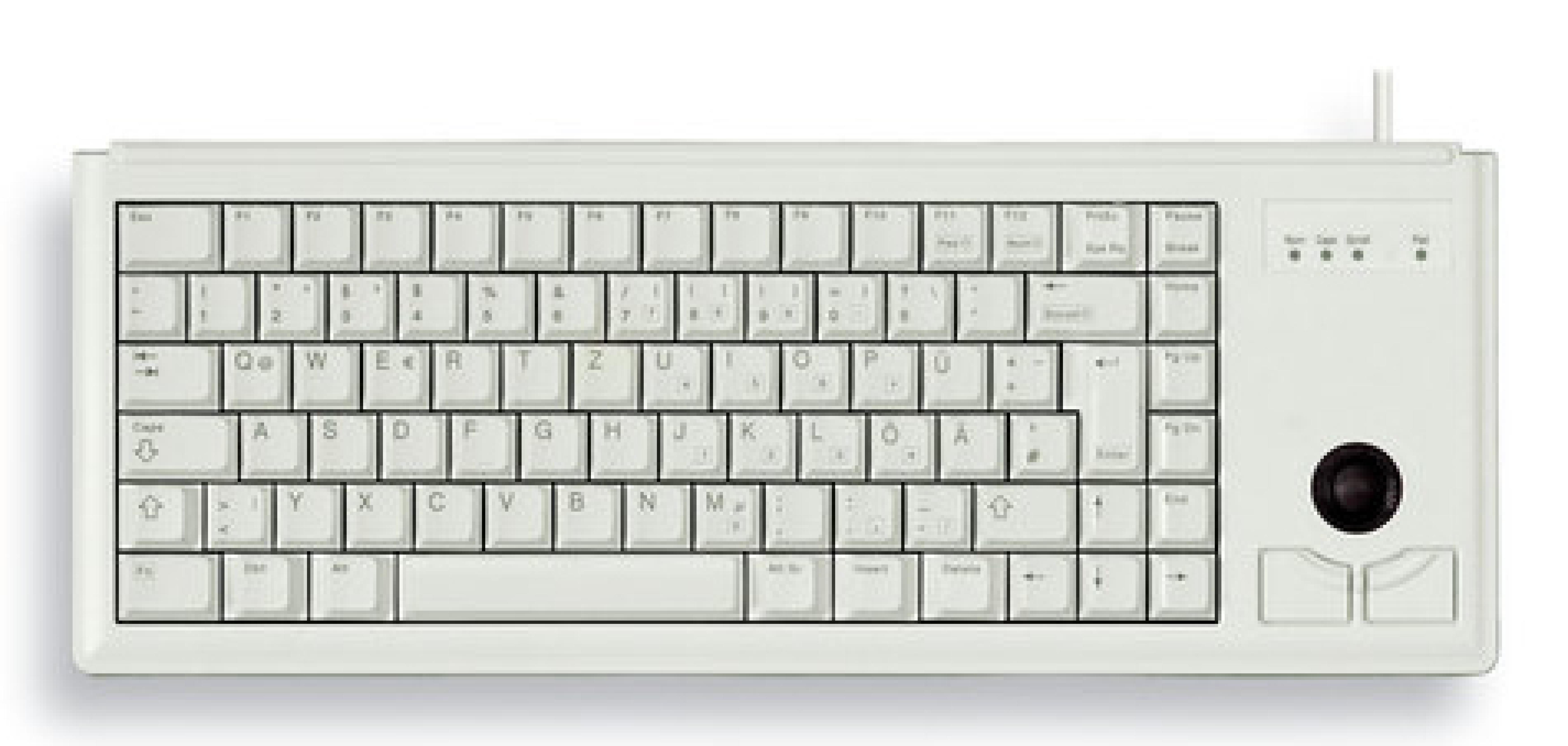 CHERRY ML4400 Tastatur Wired DE TKL 75% +Trackball hellgrau