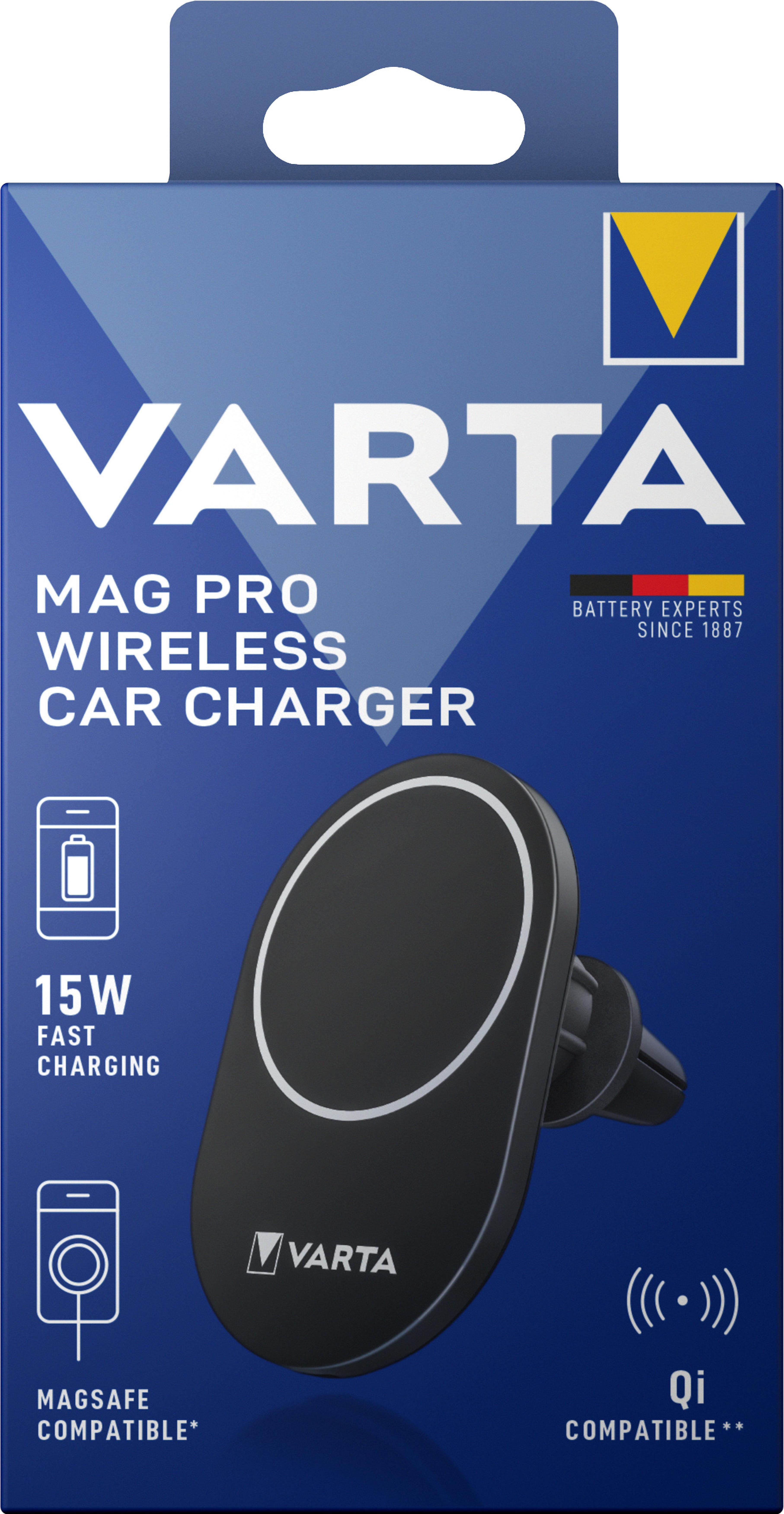 Varta Mag Pro Wireless Auto Ladegeraet 15W schwarz