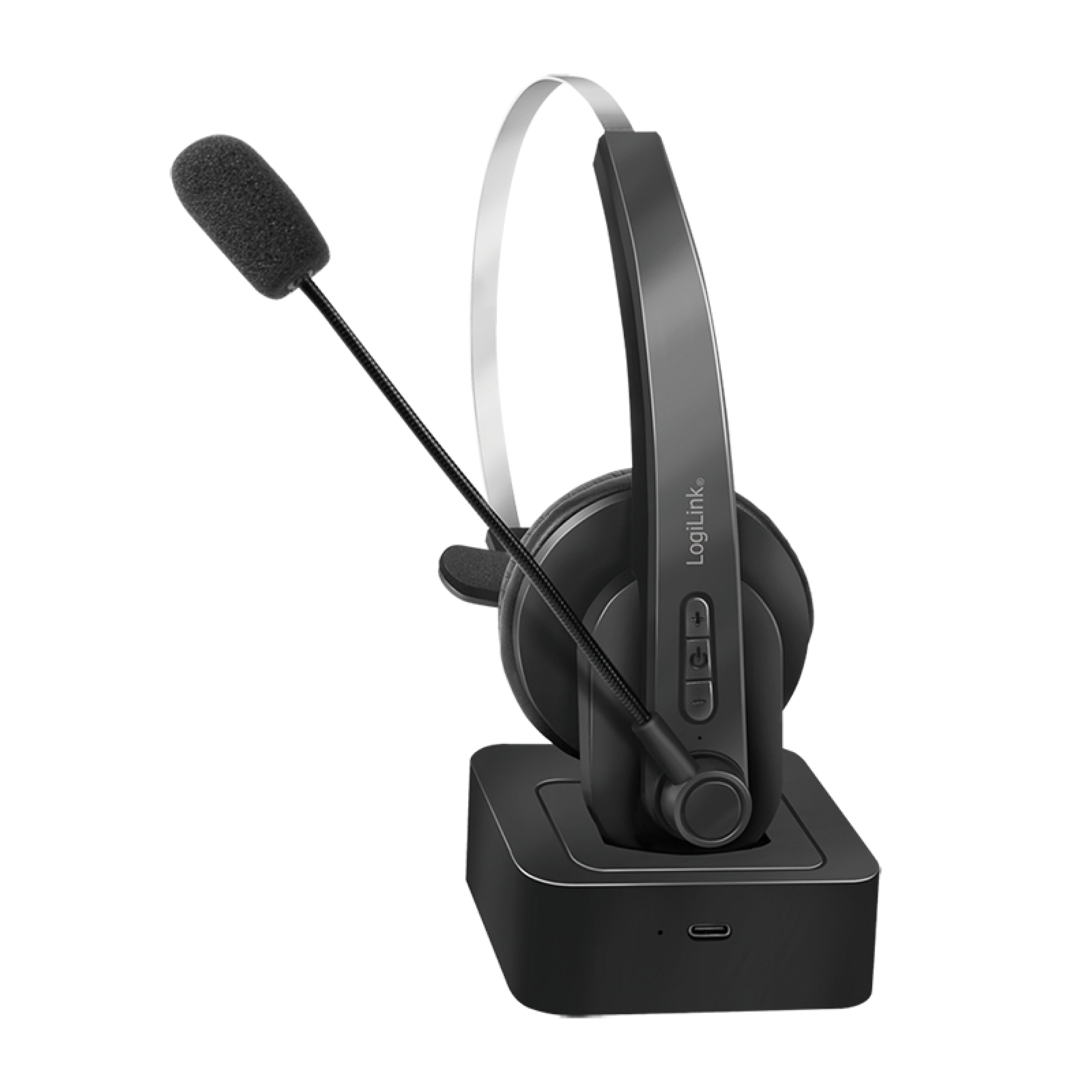 Logilink Bluetooth Headset Mono m.headband & charging stand
