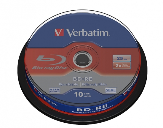 VERBATIM Blu-Ray BD-RE SL 25GB 2x 10er Spindel