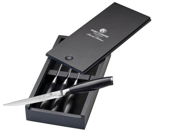 CHEF CUISINE Damast Steakmesser 4er Set in Geschenkbox